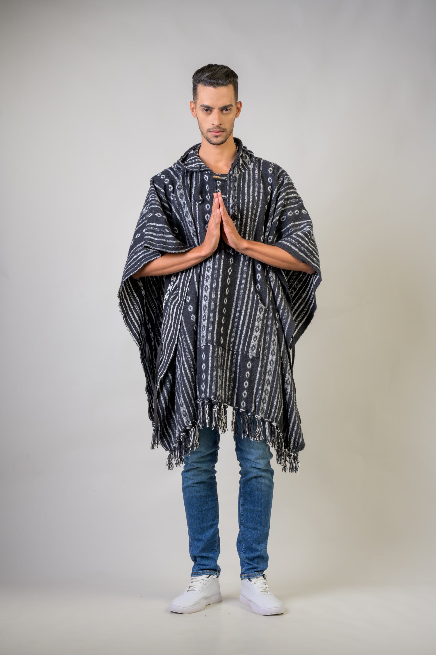 Rhea Pattern Cotton Poncho