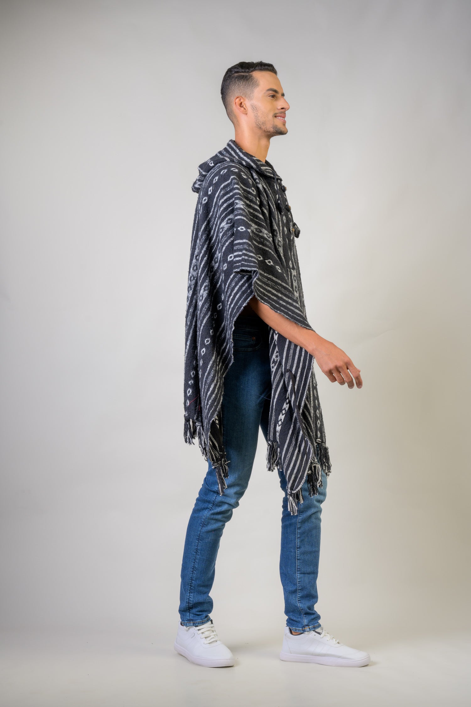 Rhea Pattern Cotton Poncho