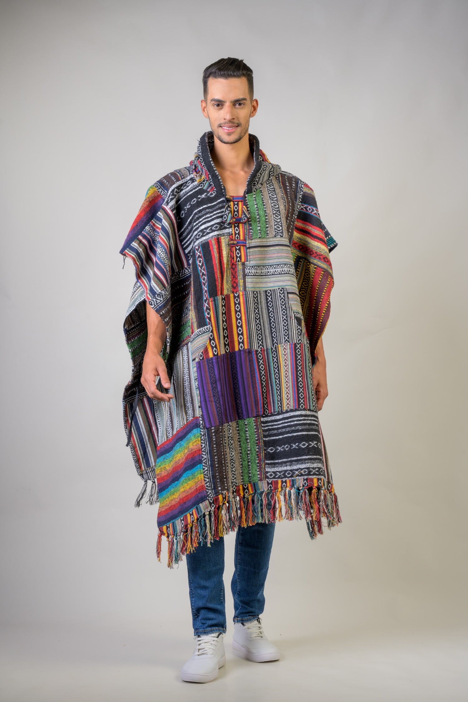 Rhea Pattern Cotton Poncho