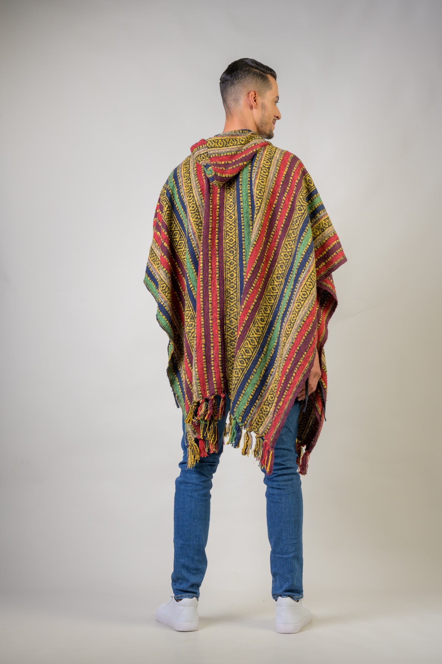 Rhea Pattern Cotton Poncho