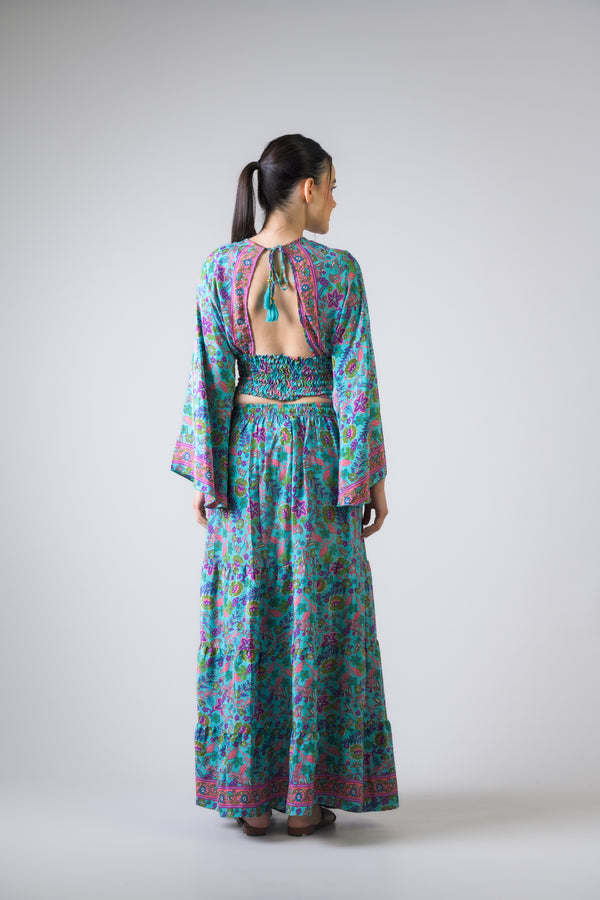 Rhea Paisley Top and Skirt Set