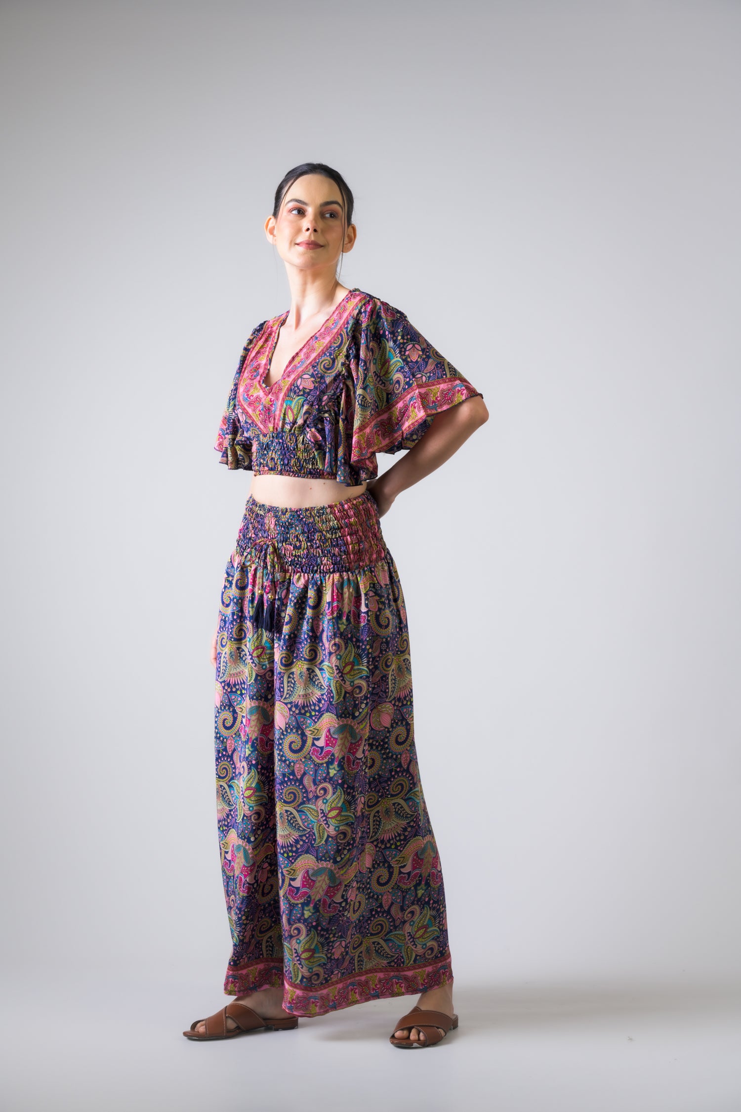 Rhea Print Top and Trouser Set