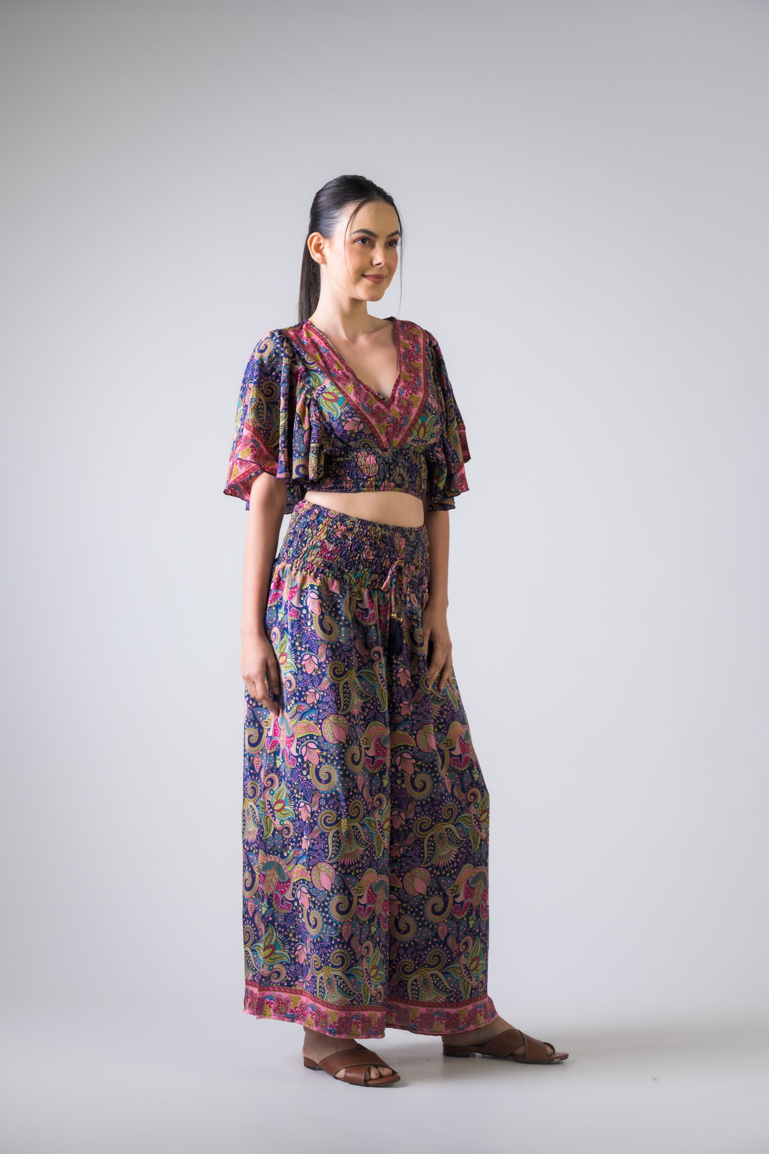 Rhea Print Top and Trouser Set