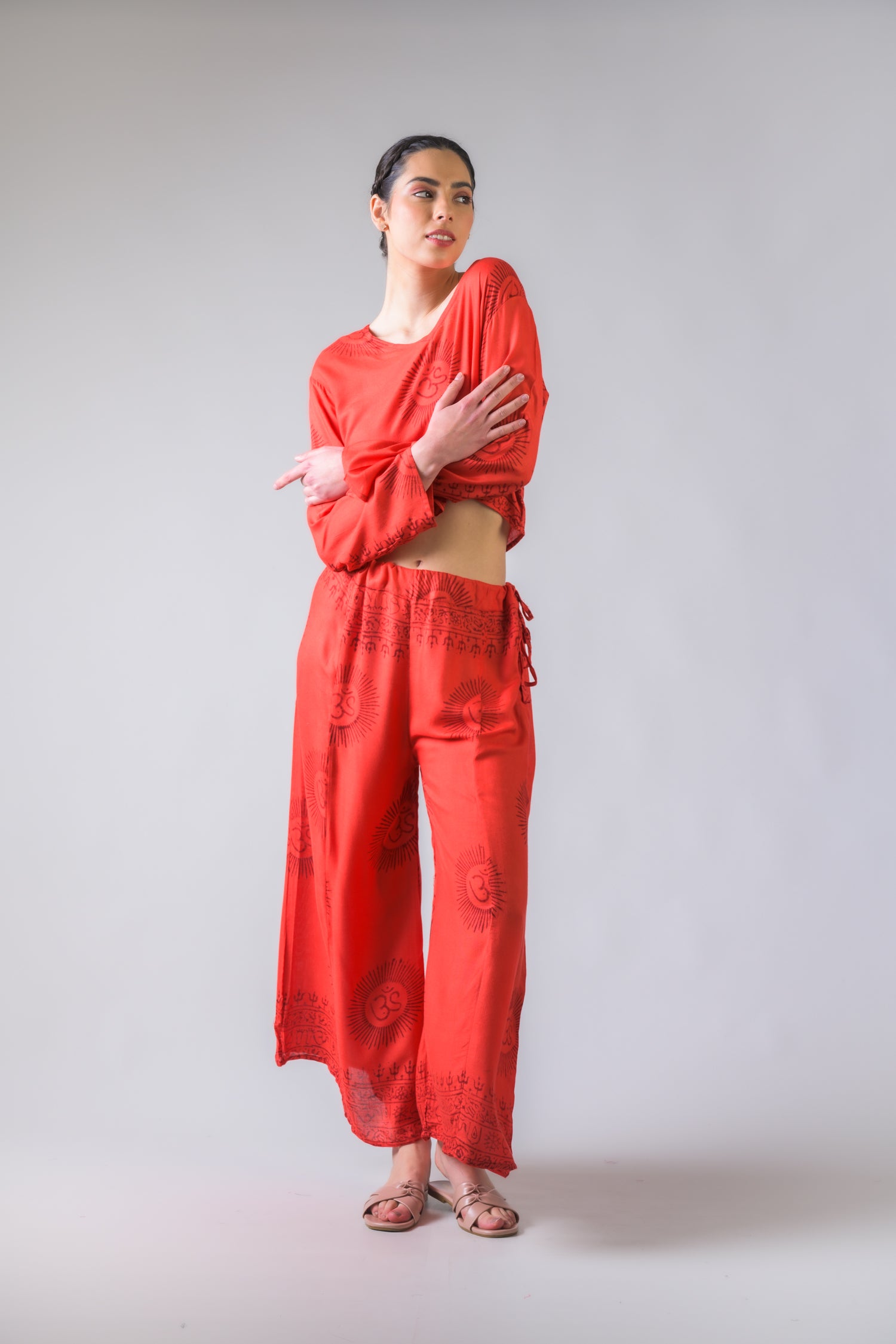 Rhea V Neck Top and Trousers Set