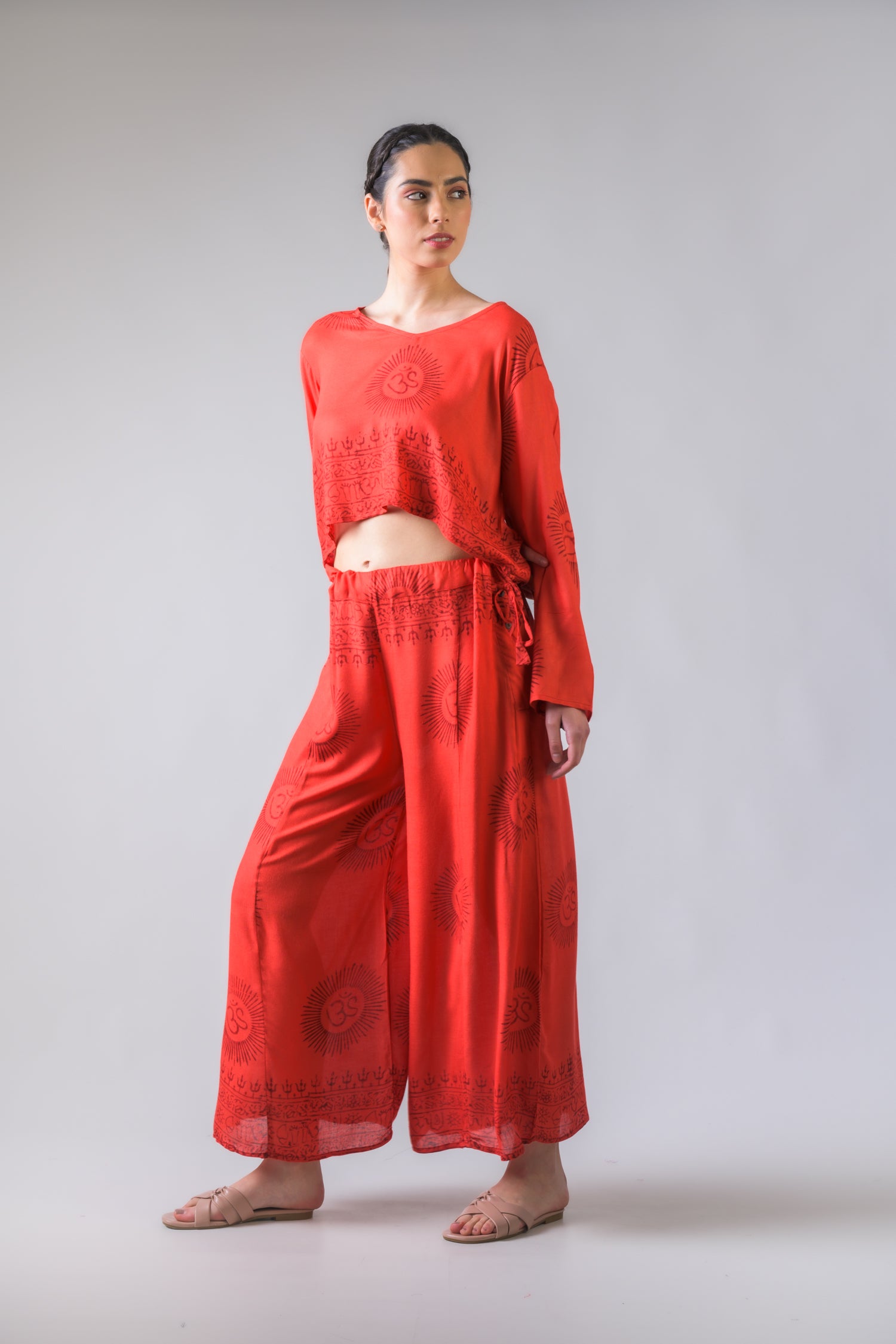 Rhea V Neck Top and Trousers Set