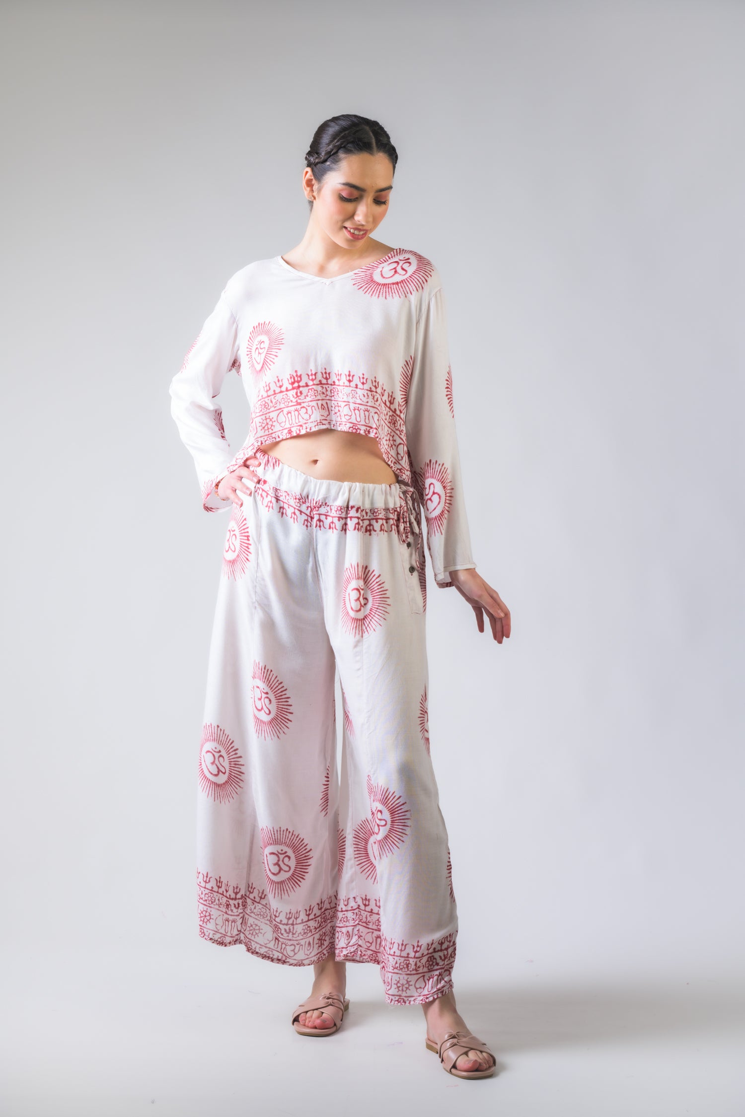 Rhea V Neck Top and Trousers Set