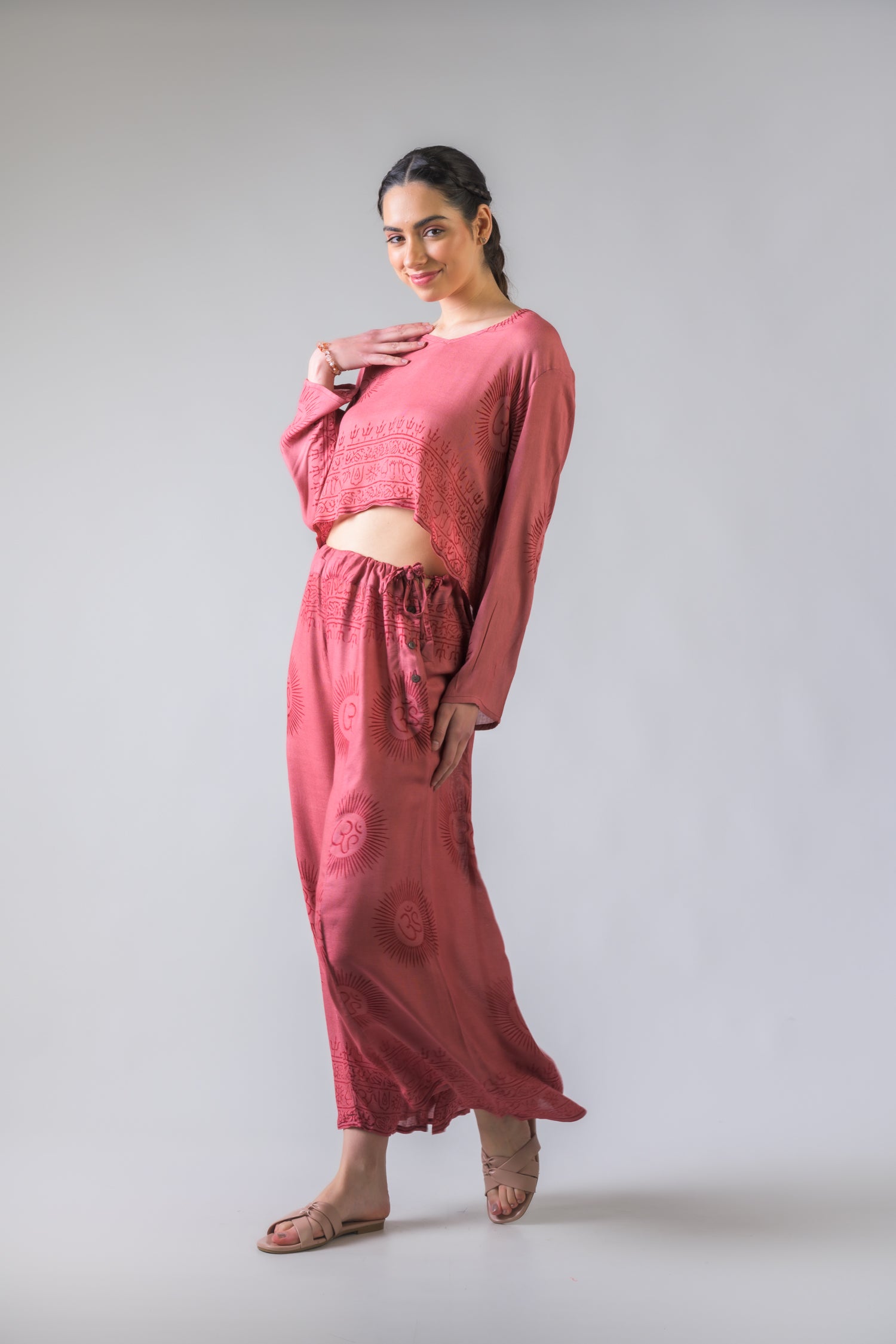 Rhea V Neck Top and Trousers Set