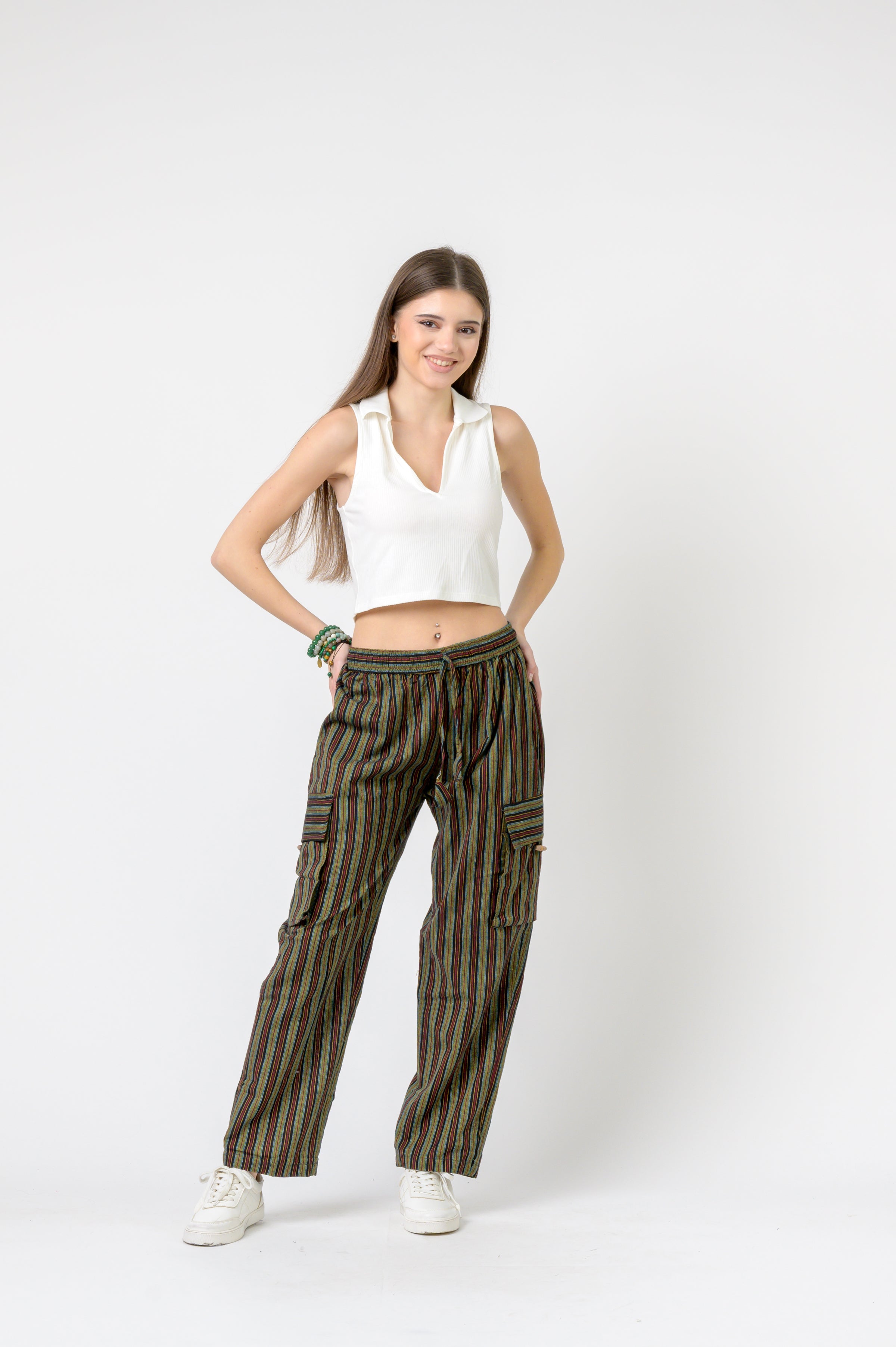 Striped Cargo Pants