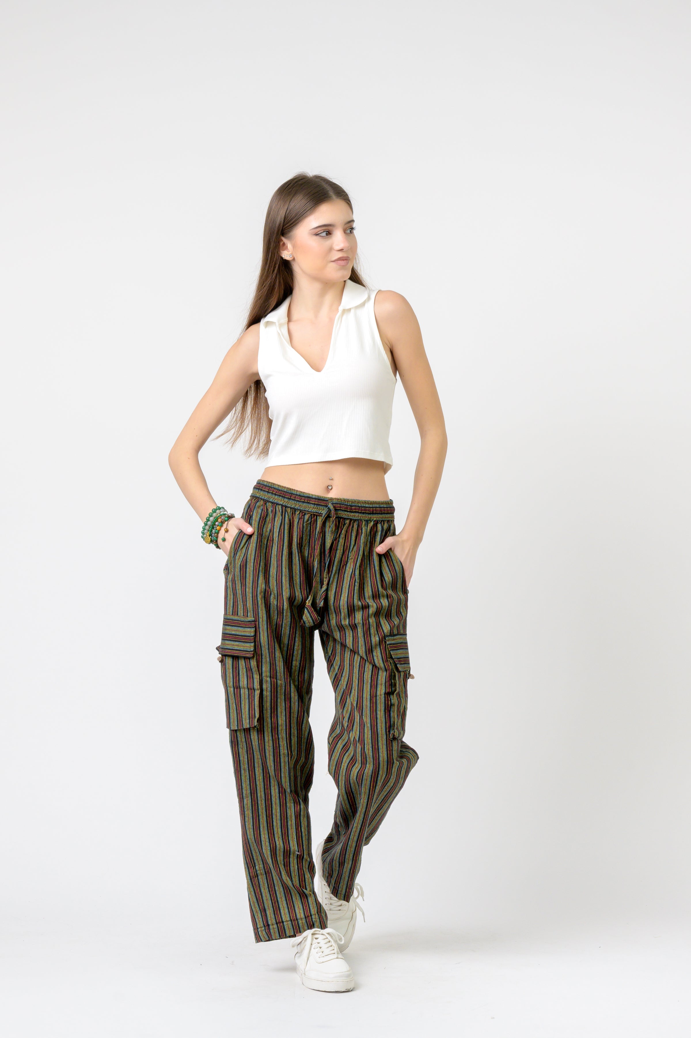 Striped Cargo Pants