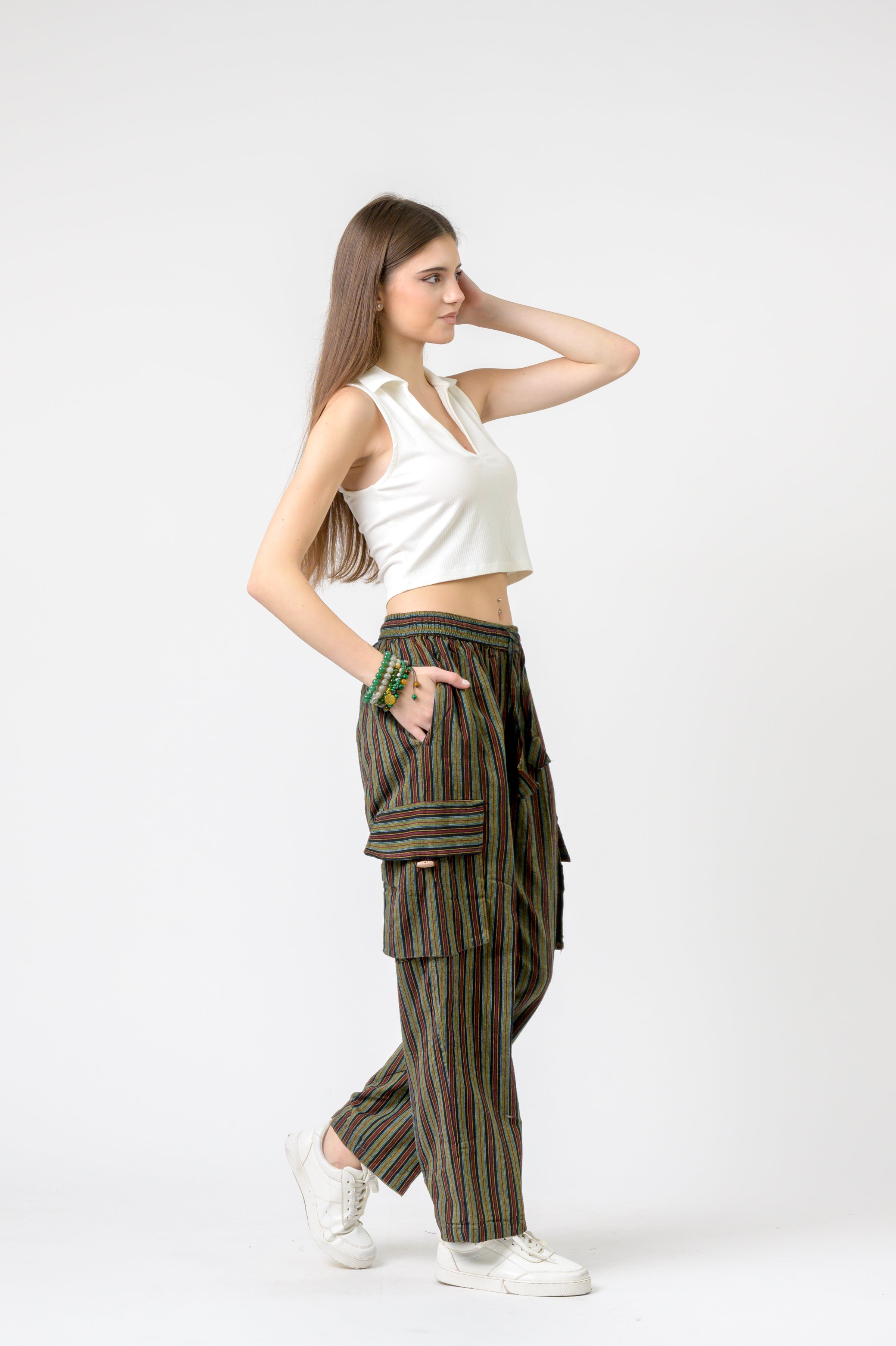 Striped Cargo Pants