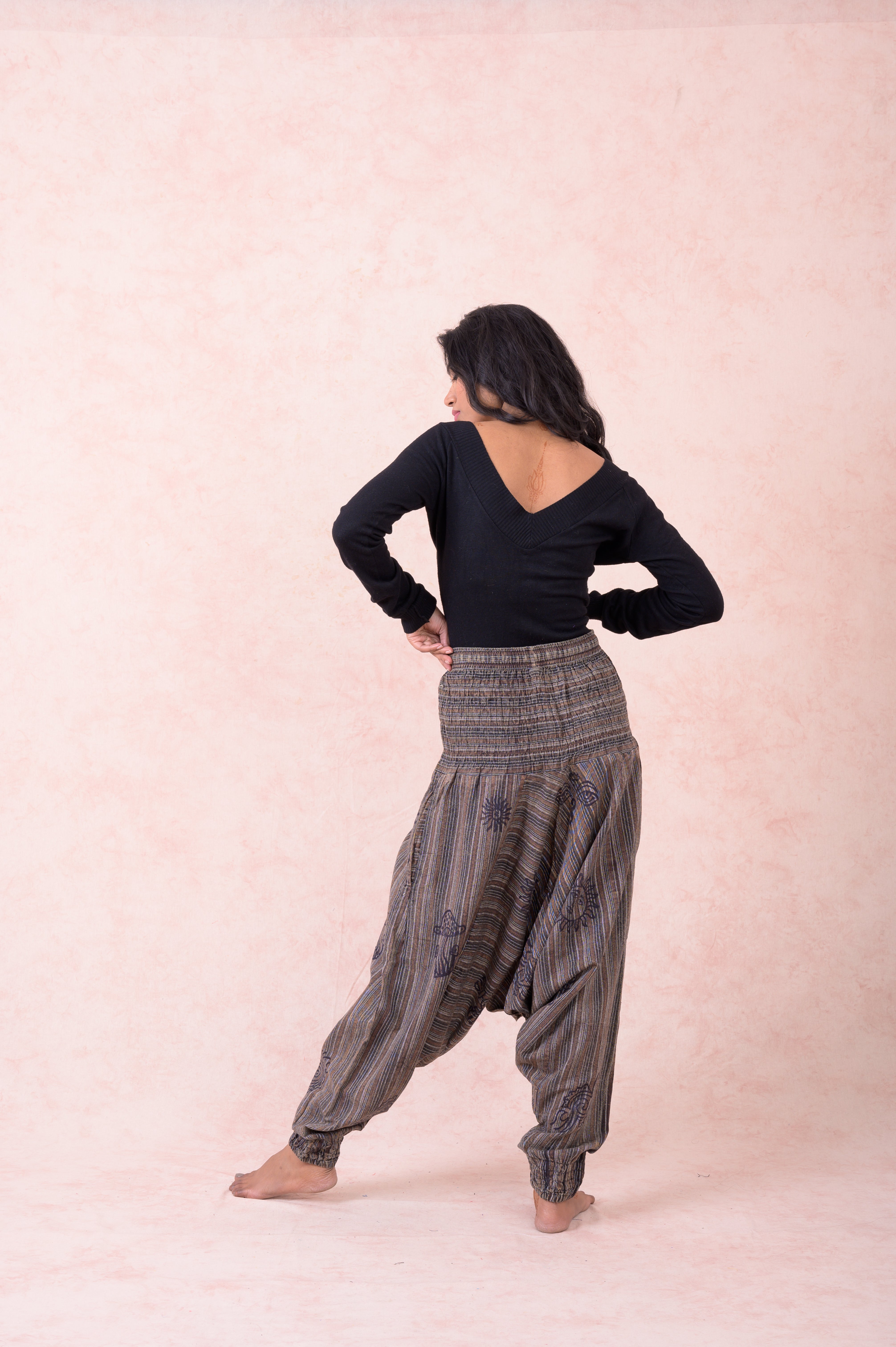 Rhea Striped Tie-Waist Pants