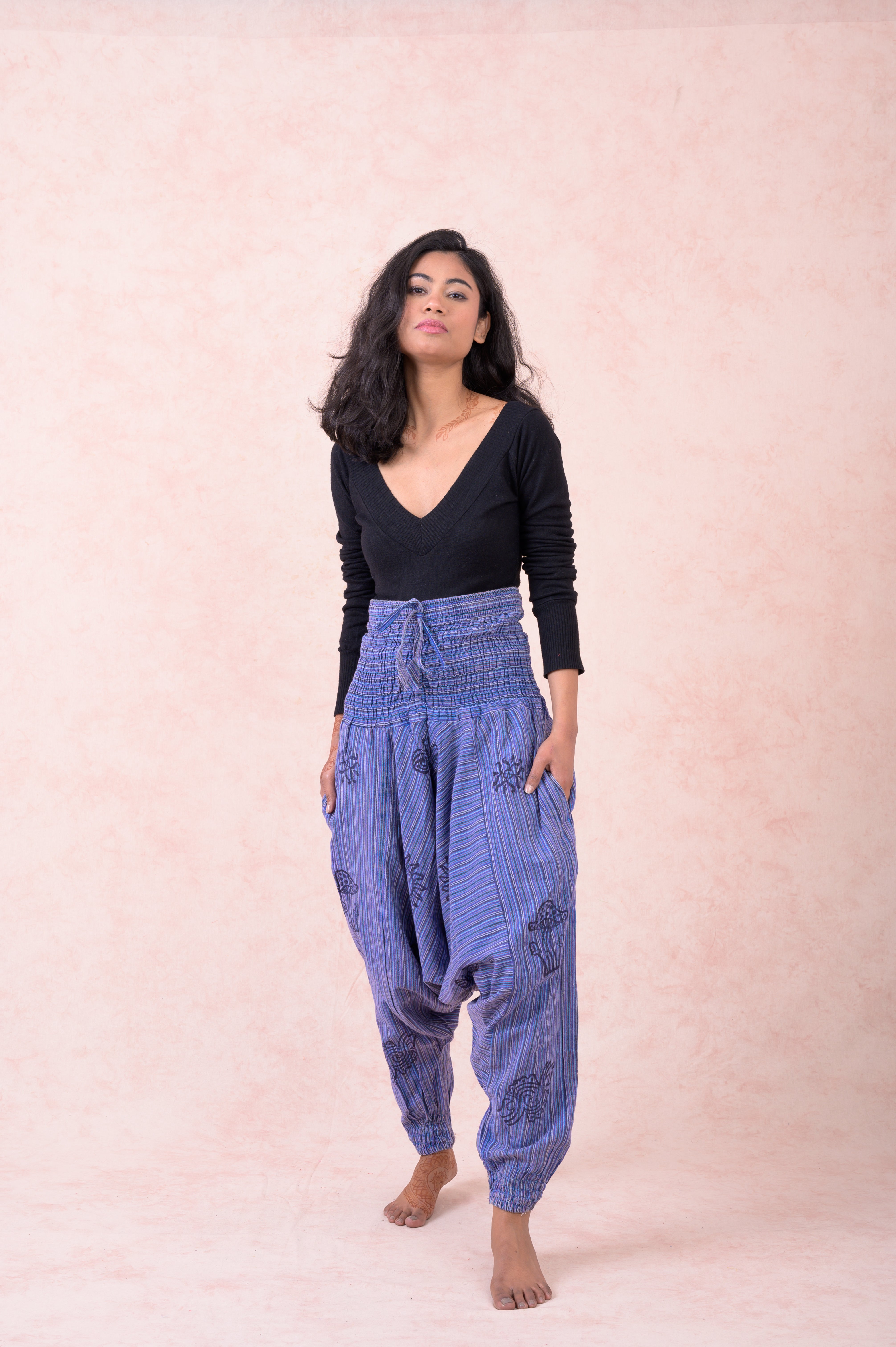 Rhea Striped Tie-Waist Pants