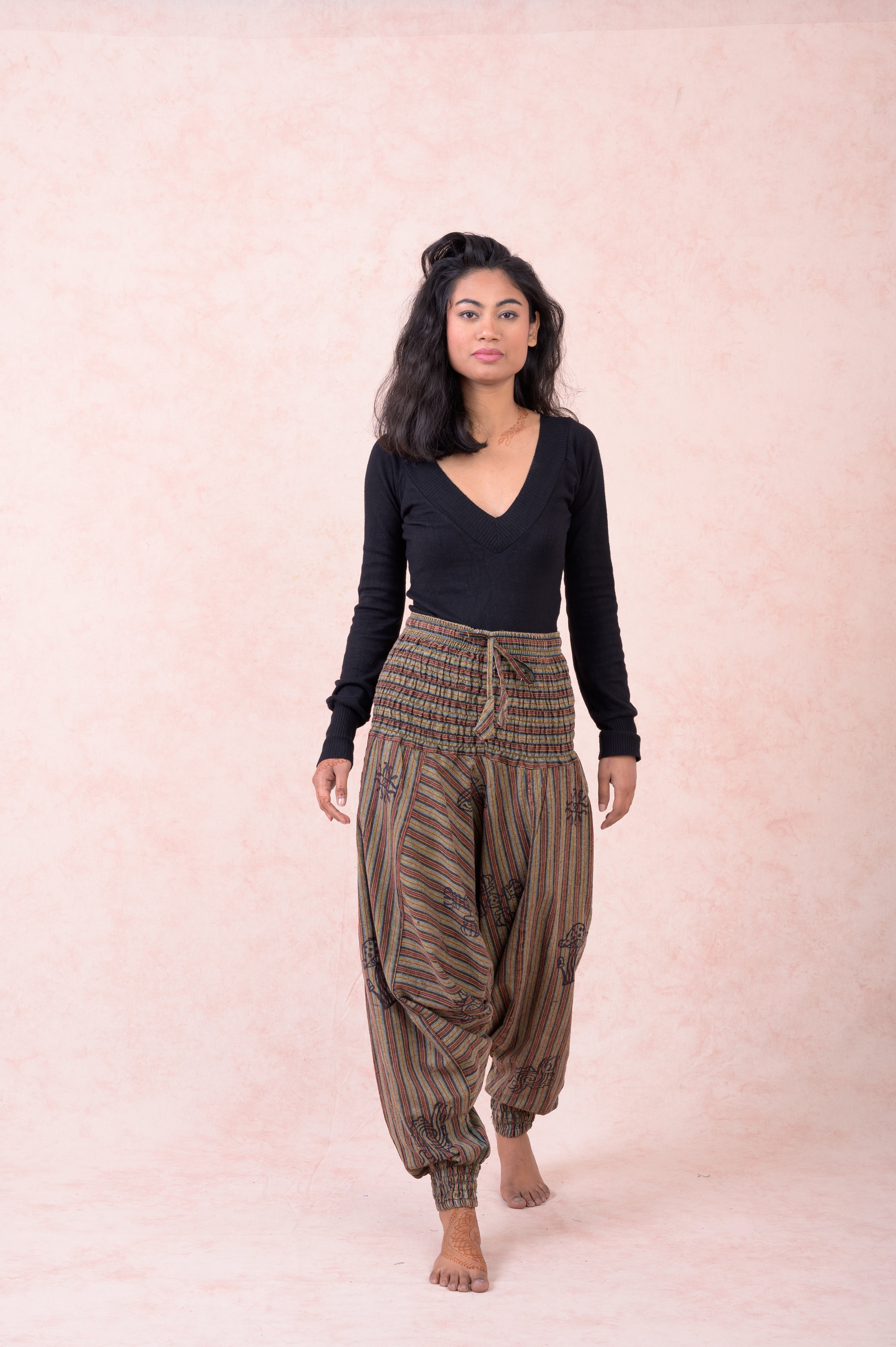 Striped Tie-Waist Pants