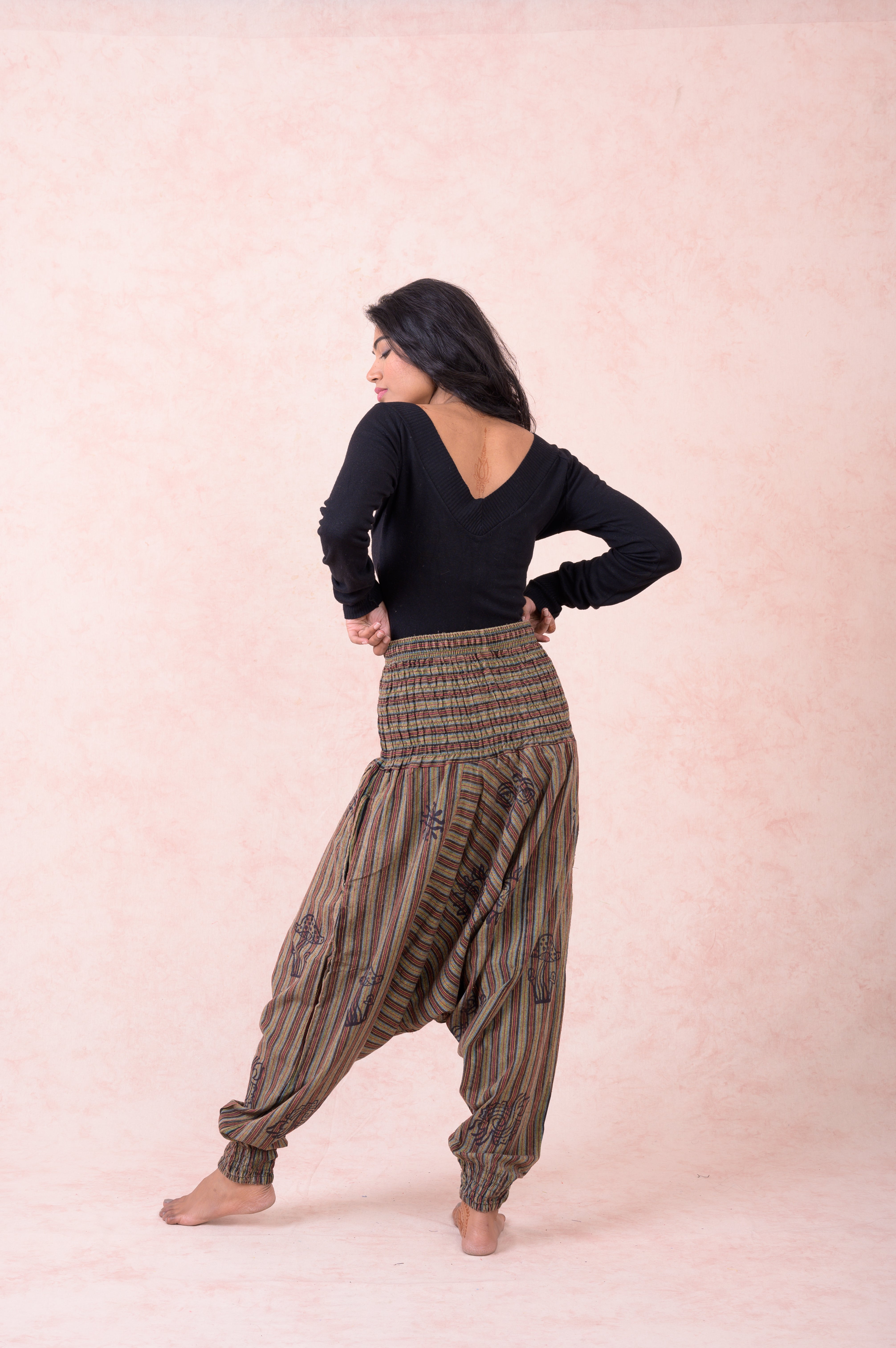 Rhea Striped Tie-Waist Pants