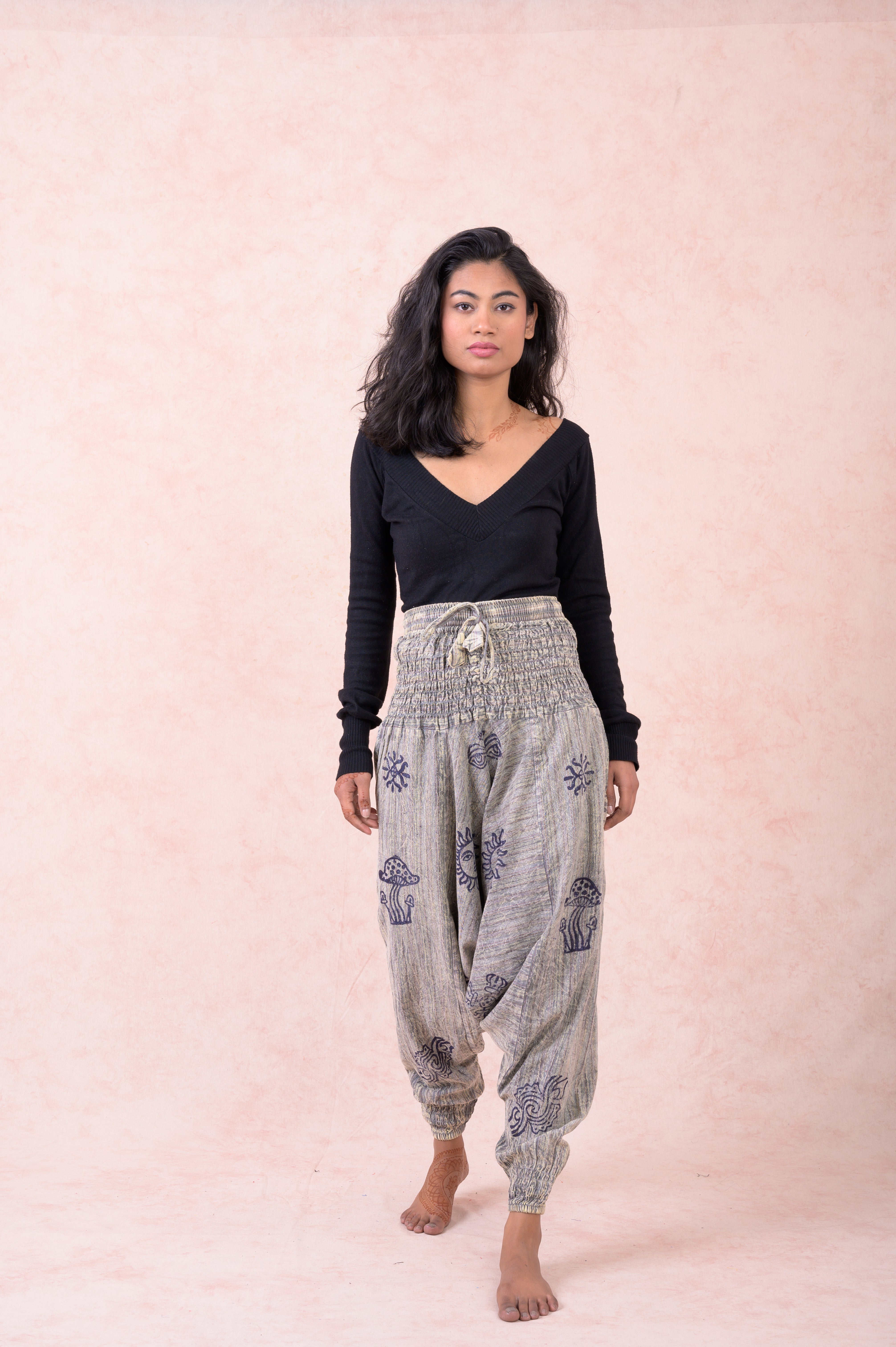 Rhea Striped Tie-Waist Pants