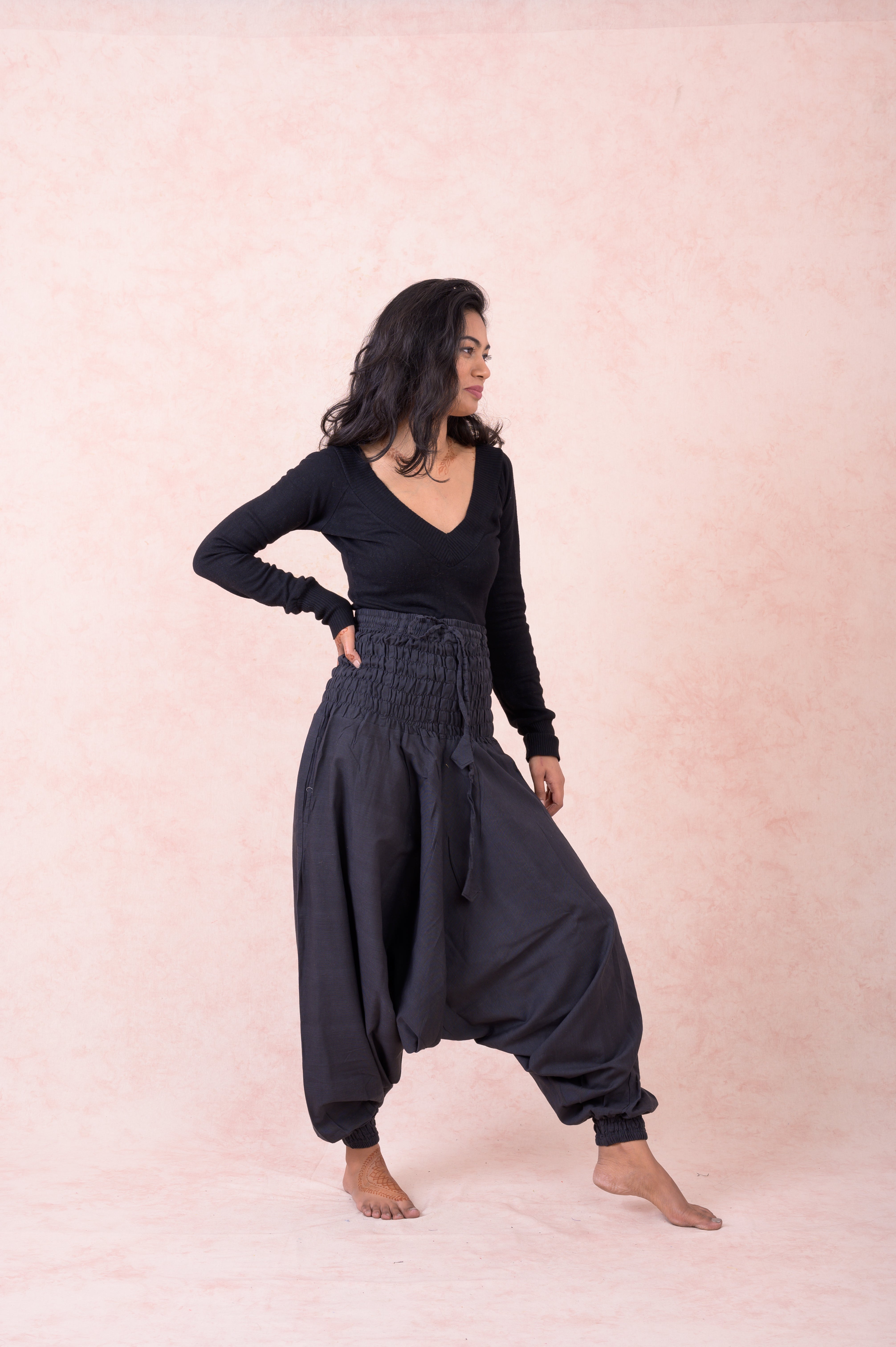 Rhea Solid Tie-Waist Pants