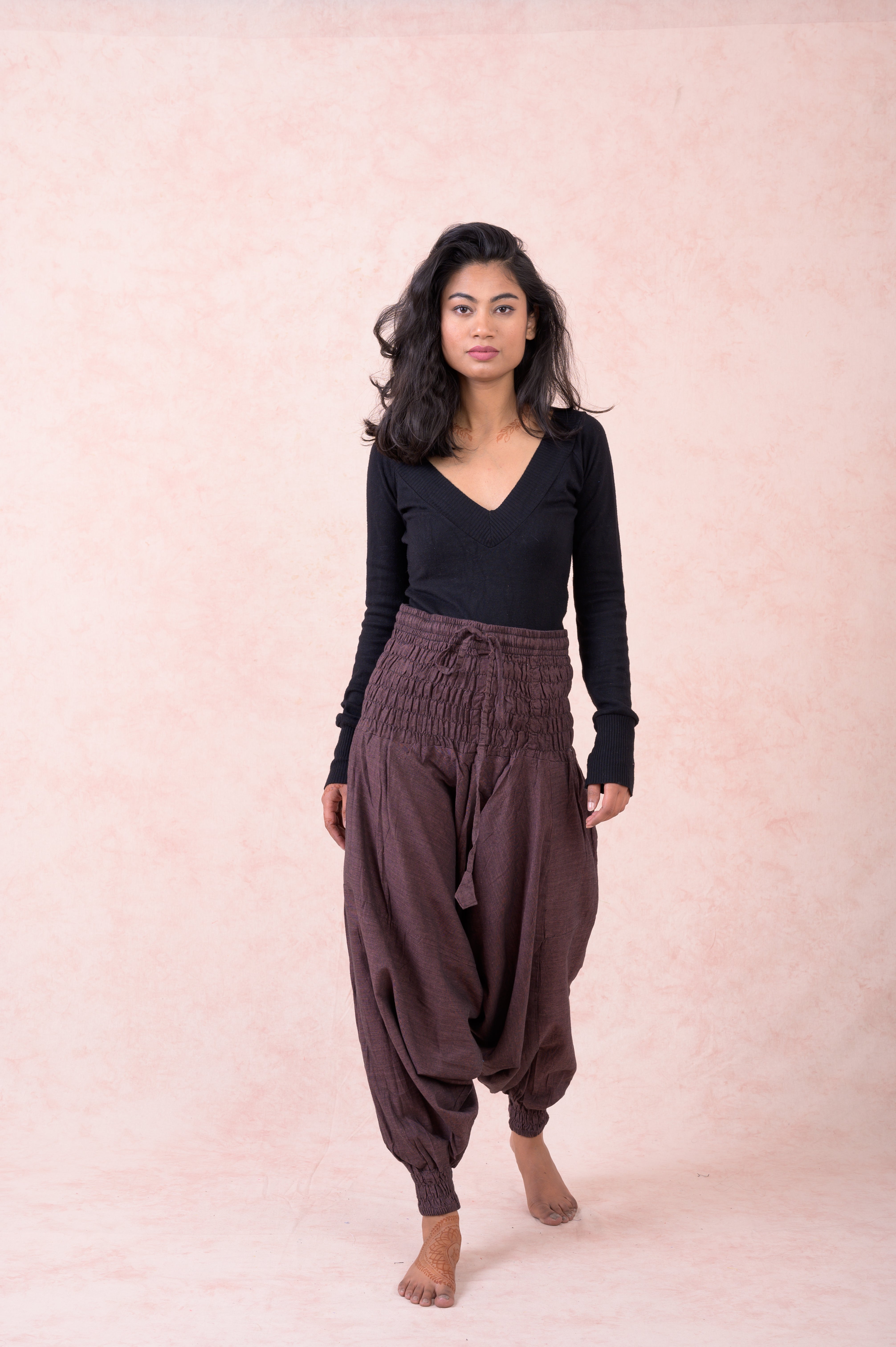 Solid Tie-Waist Pants