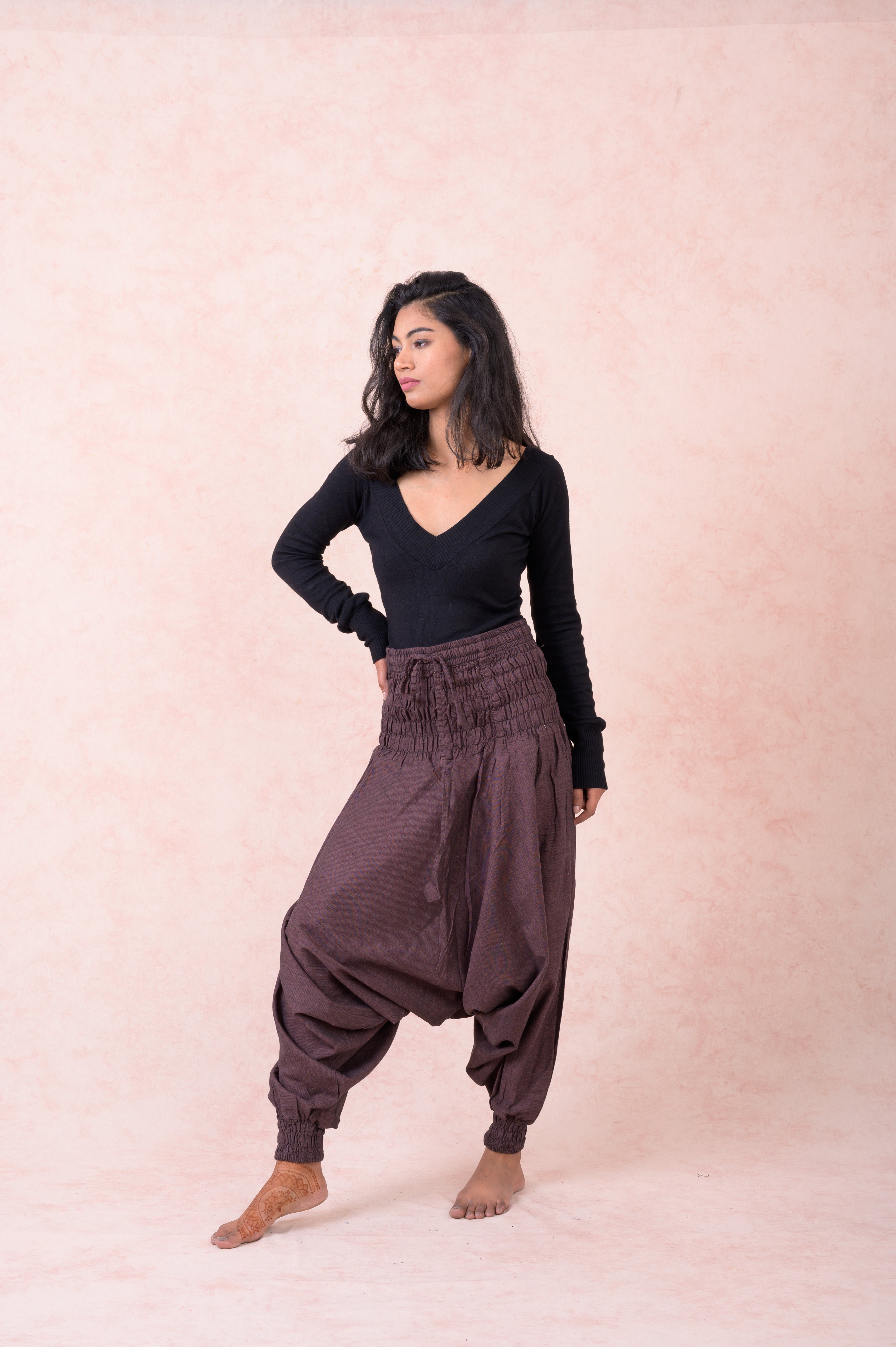 Rhea Solid Tie-Waist Pants