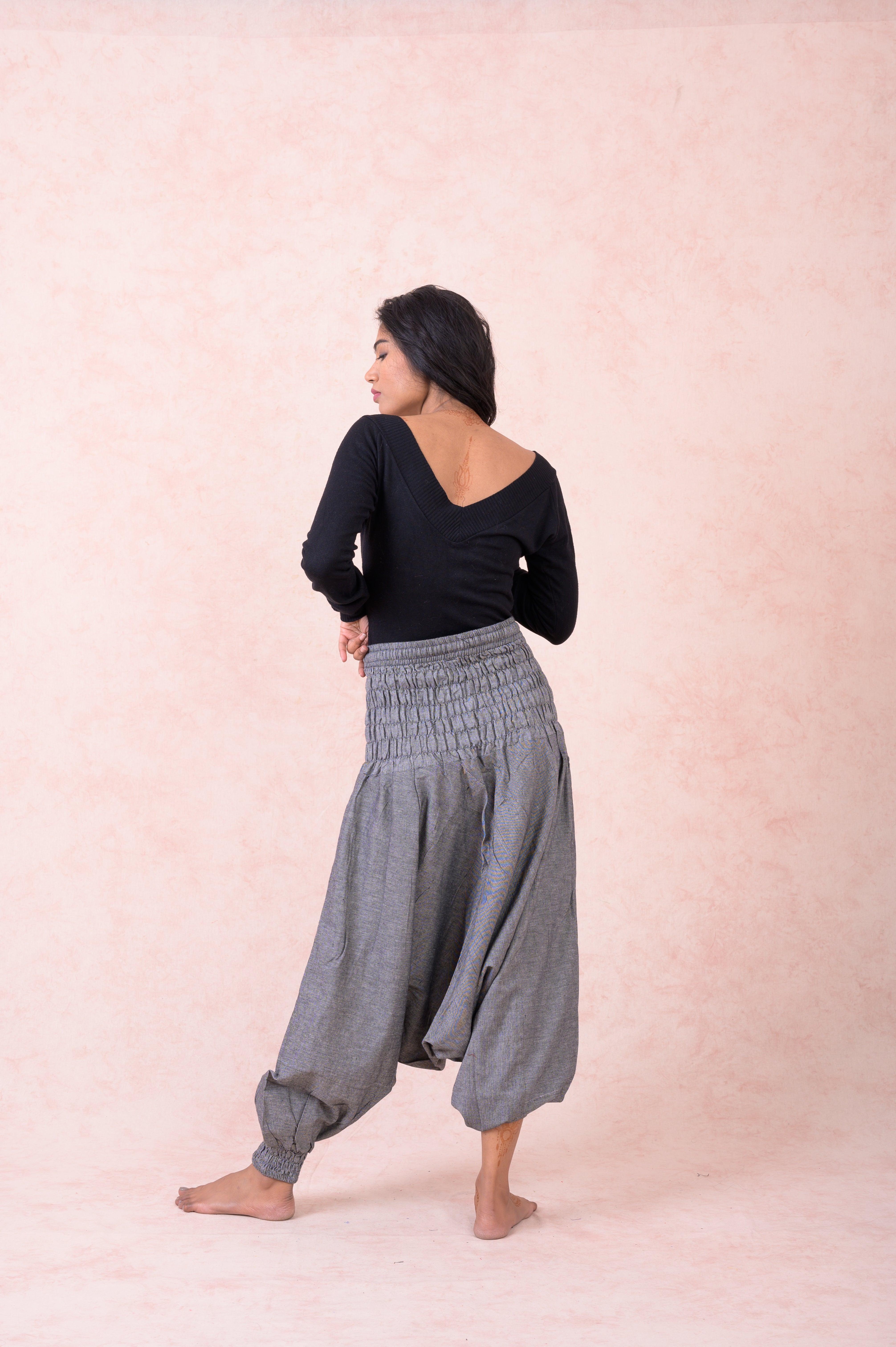 Solid Tie-Waist Pants