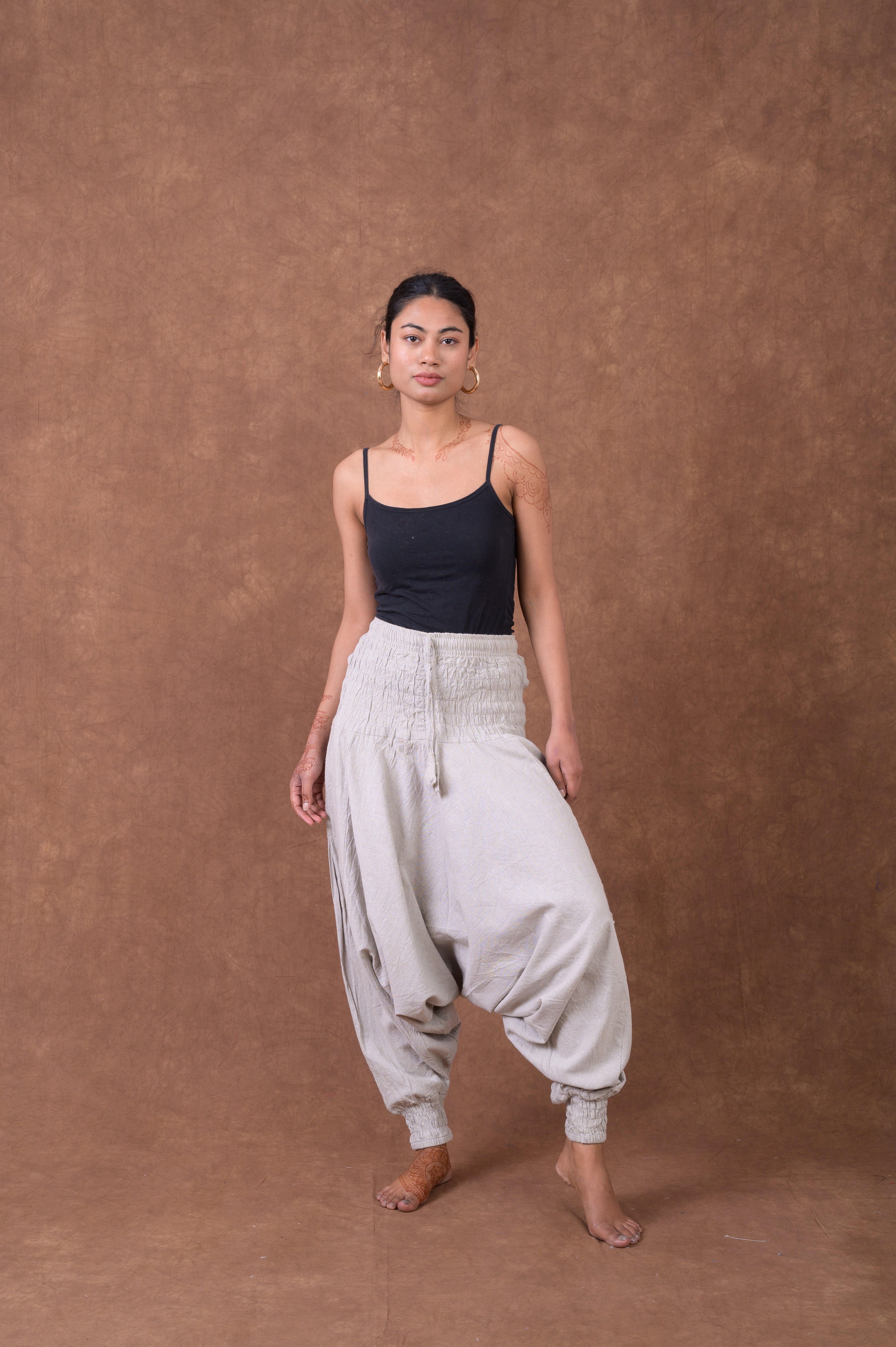 Solid Tie-Waist Pants