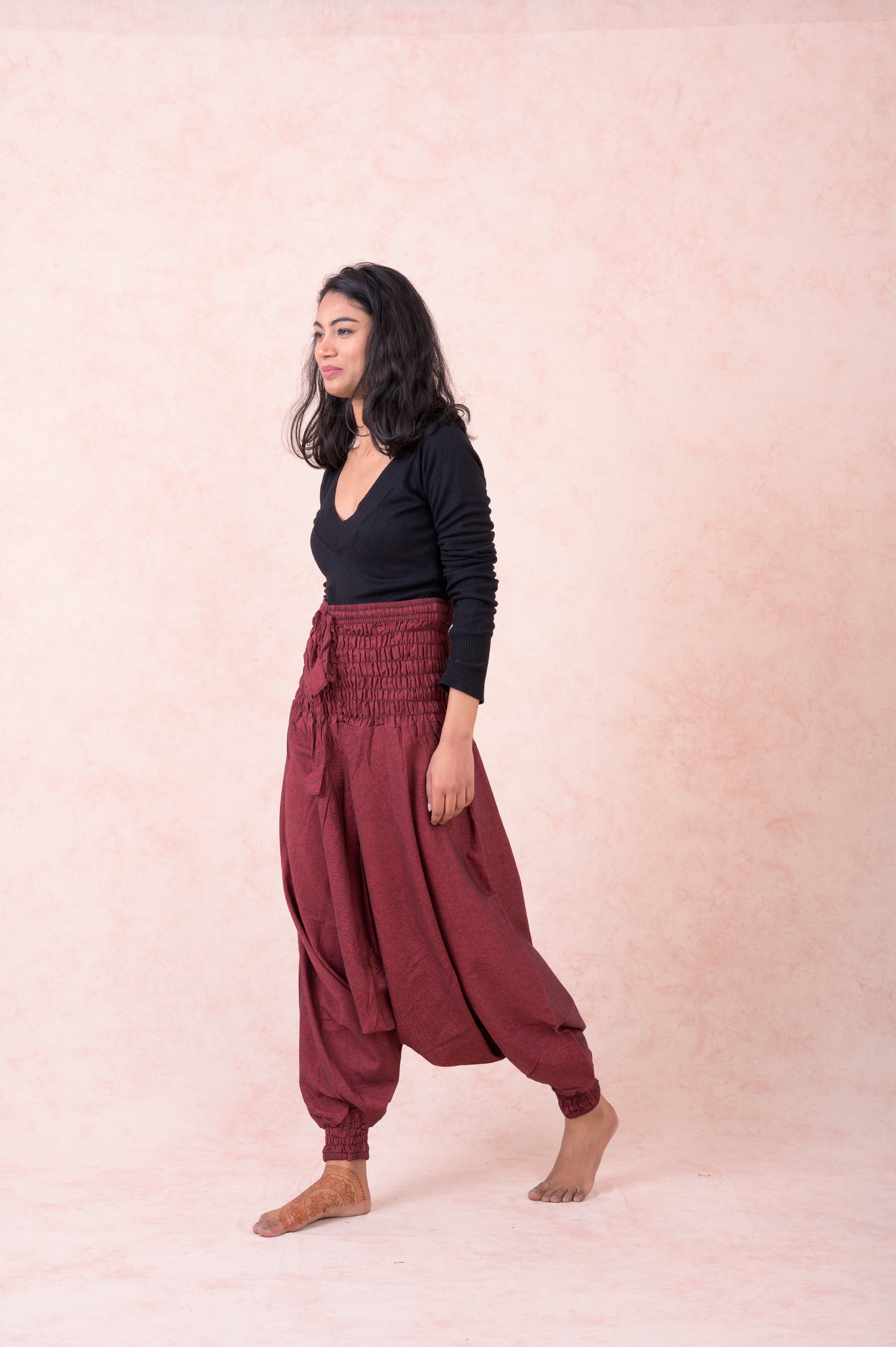 Rhea Solid Tie-Waist Pants