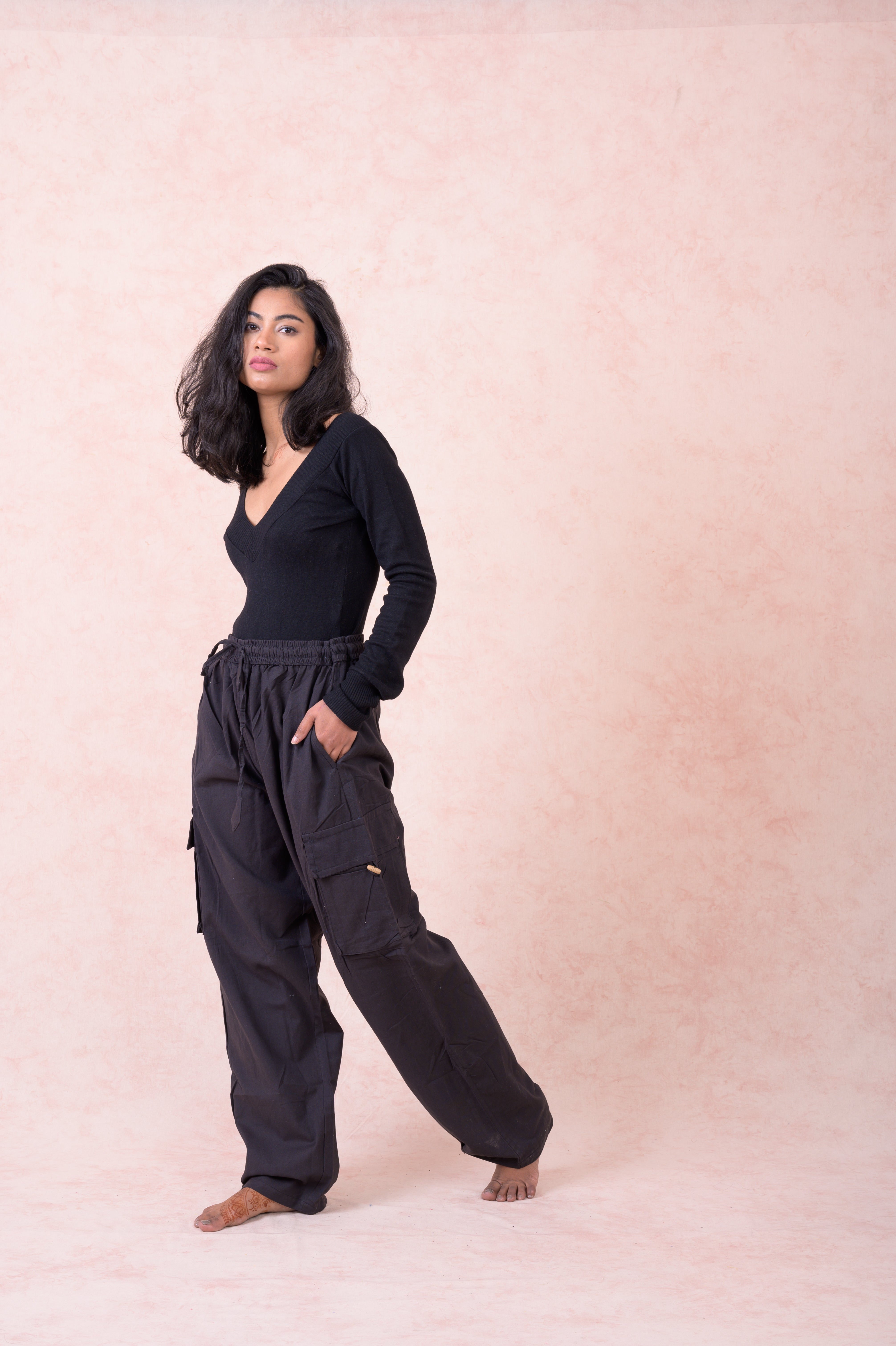 Rhea Solid Cargo Pants