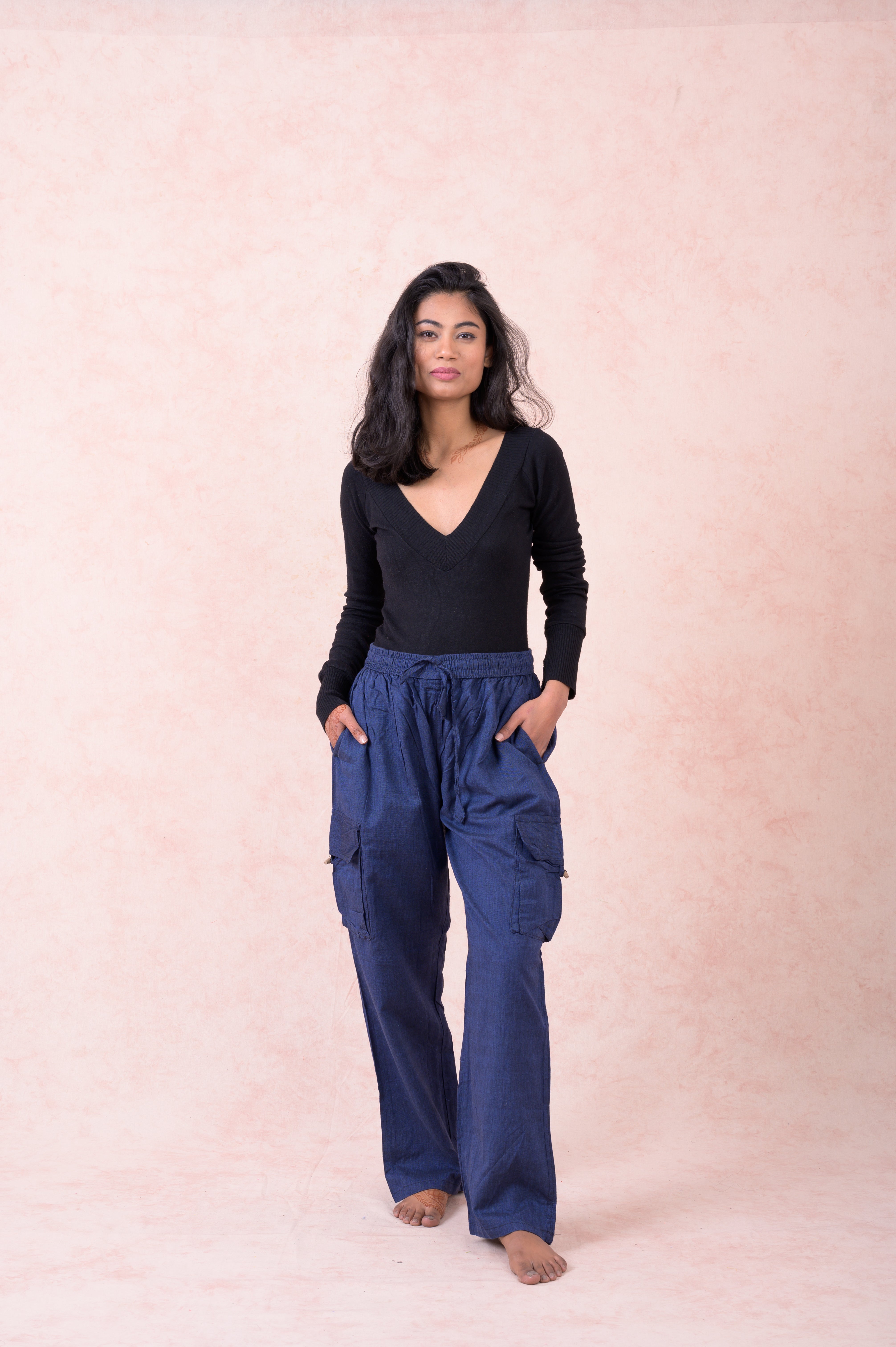 Rhea Solid Cargo Pants