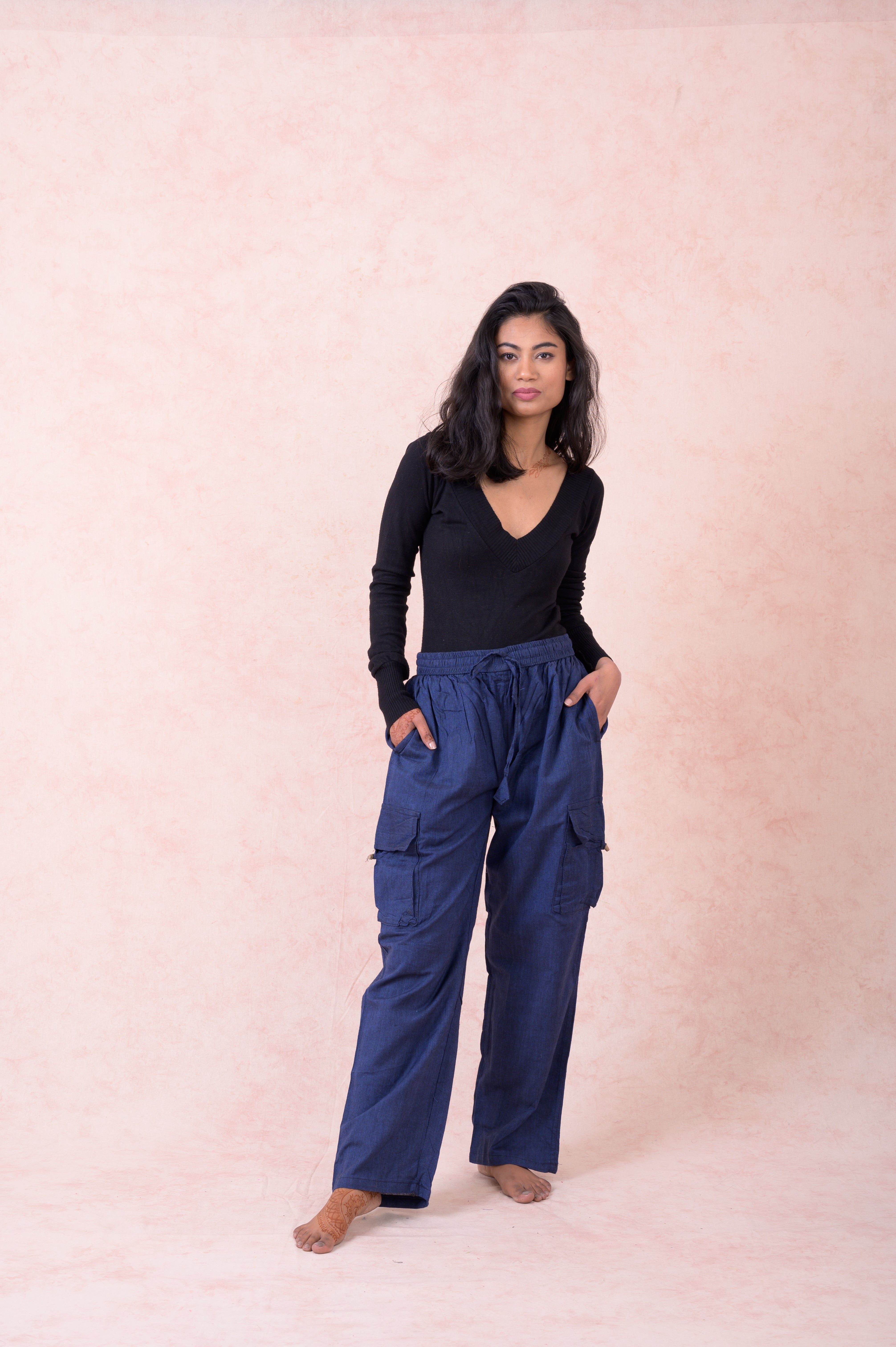 Rhea Solid Cargo Pants