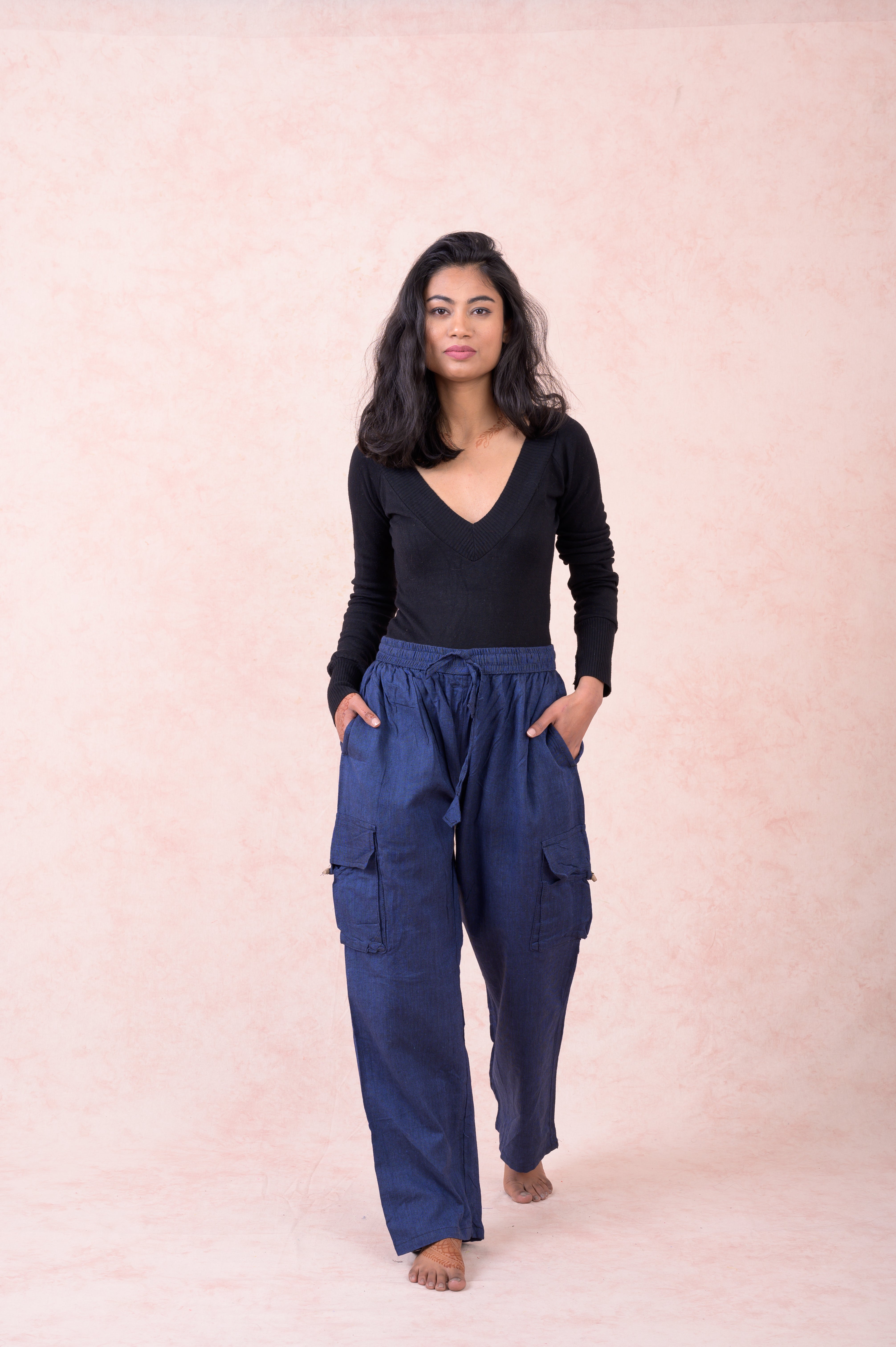 Rhea Solid Cargo Pants