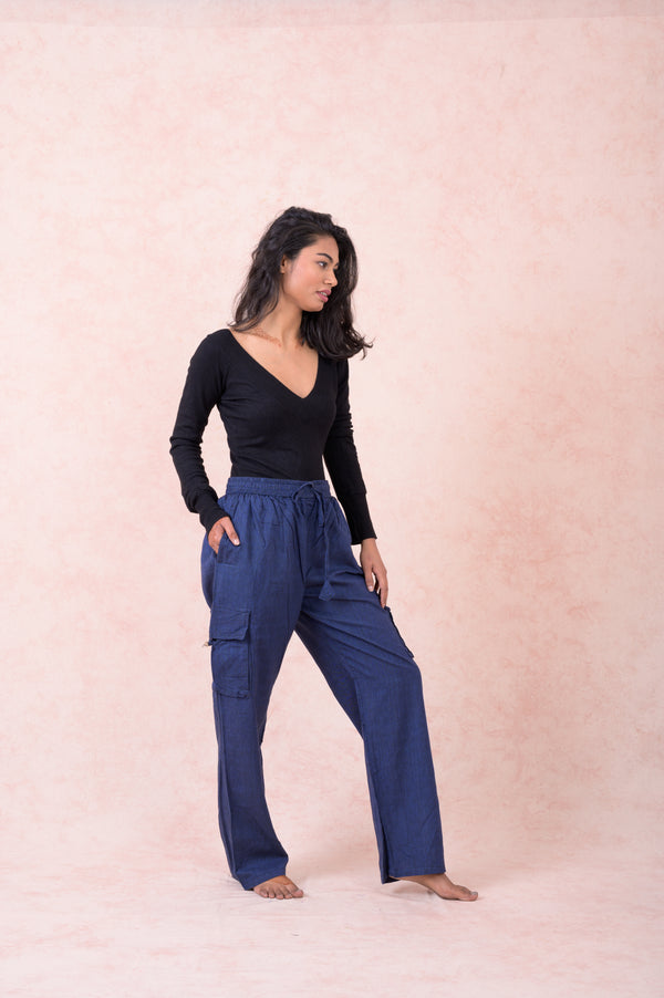 Rhea Solid Cargo Pants