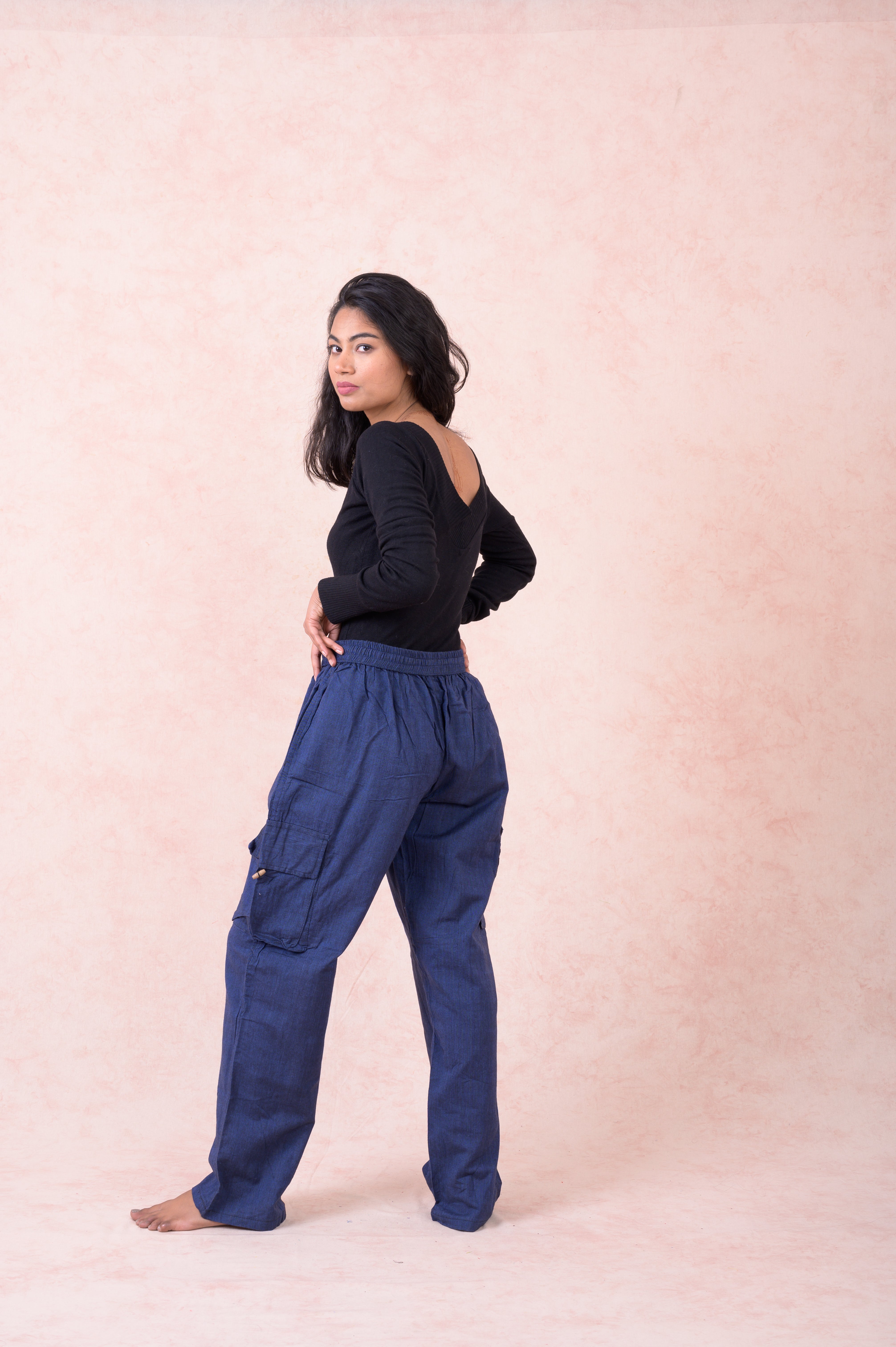 Rhea Solid Cargo Pants
