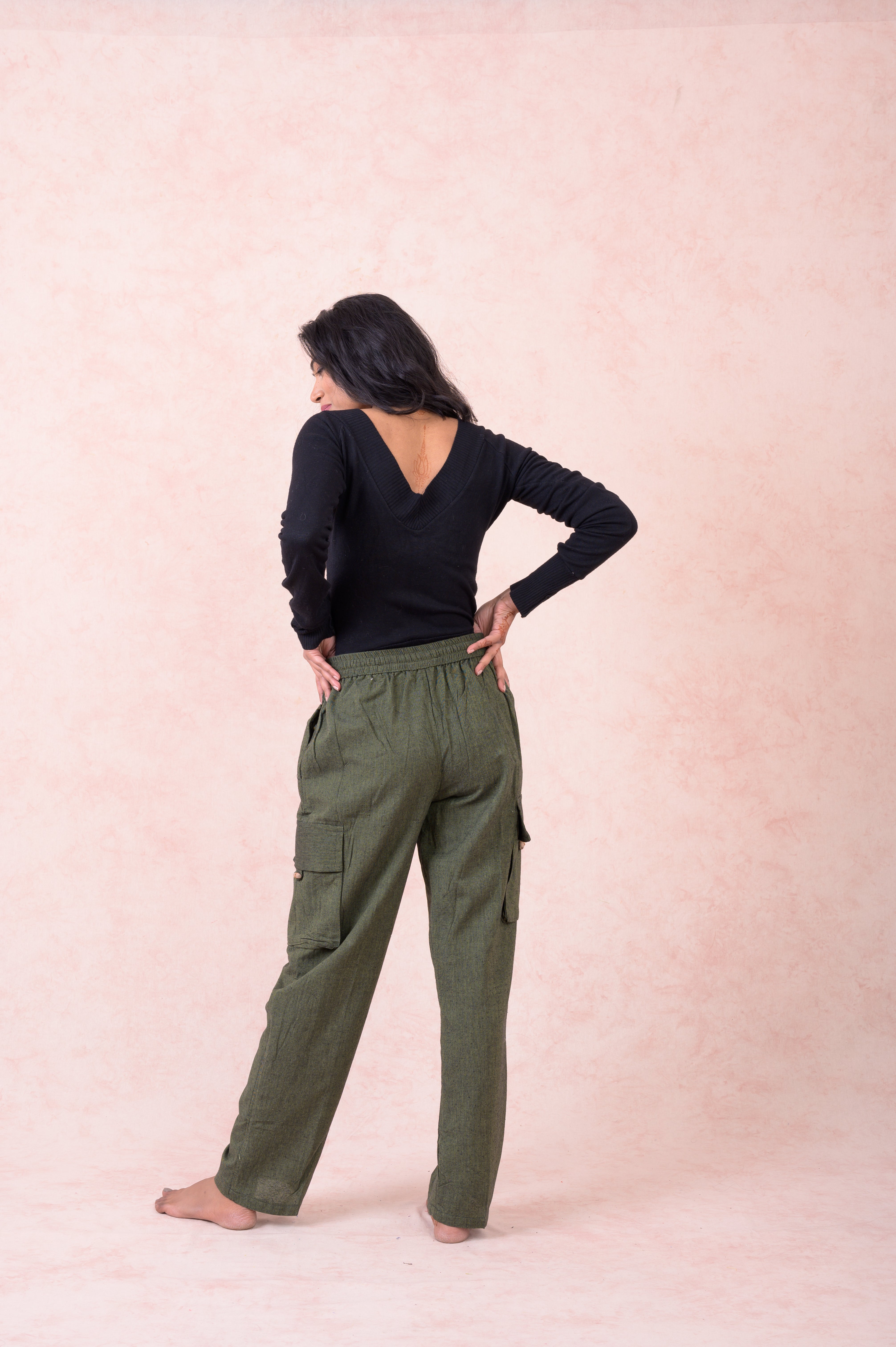 Rhea Solid Cargo Pants