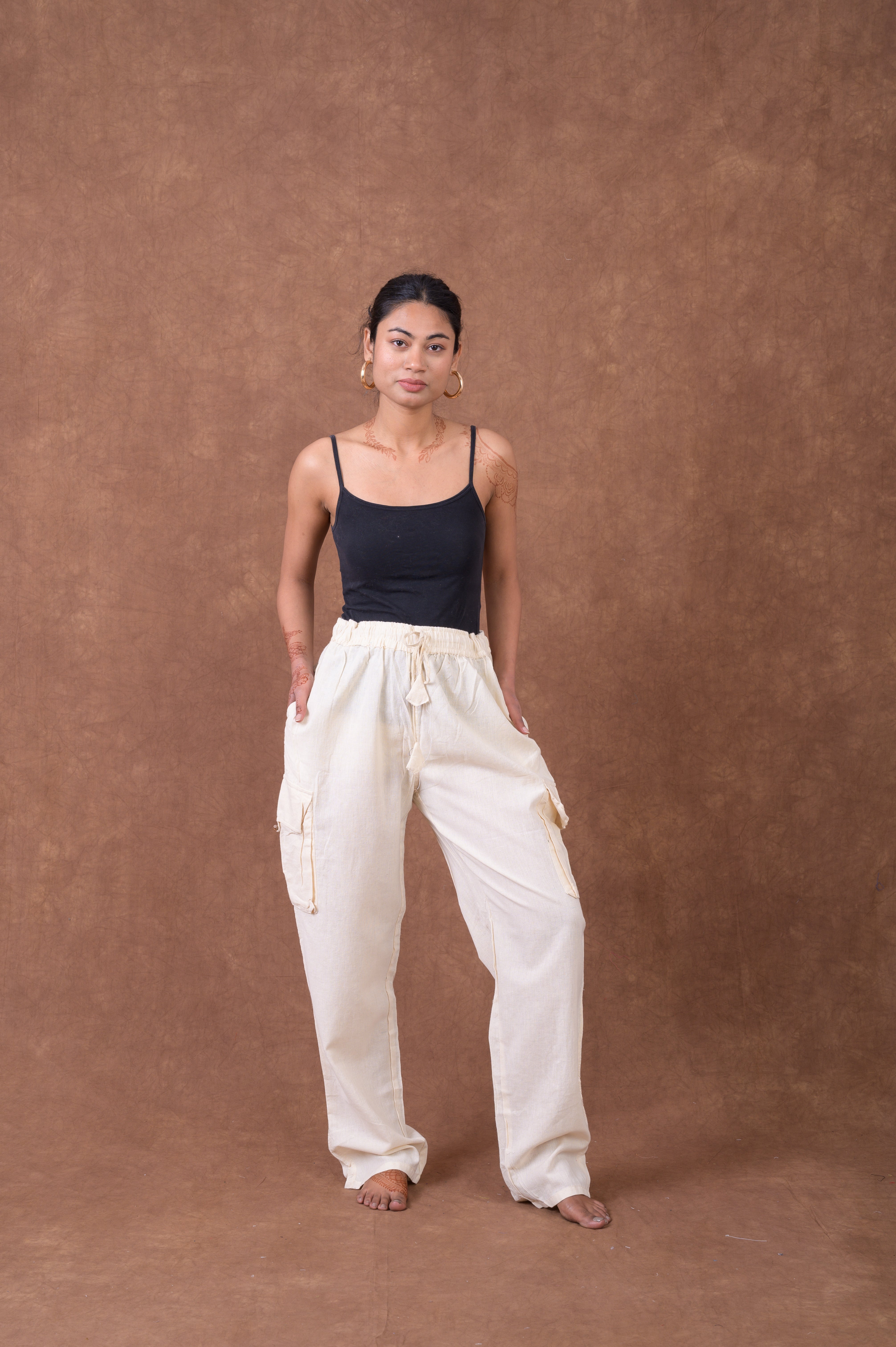 Rhea Solid Cargo Pants