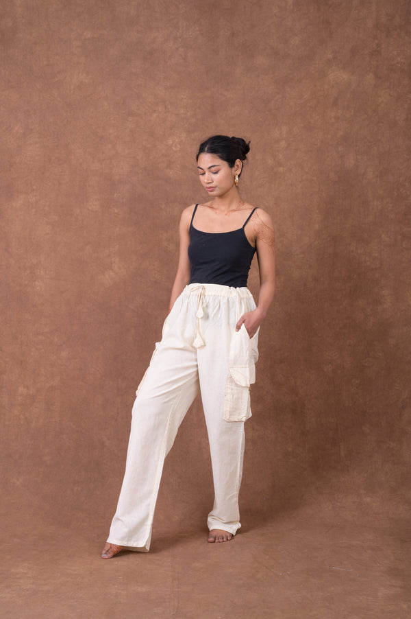 Rhea Solid Cargo Pants