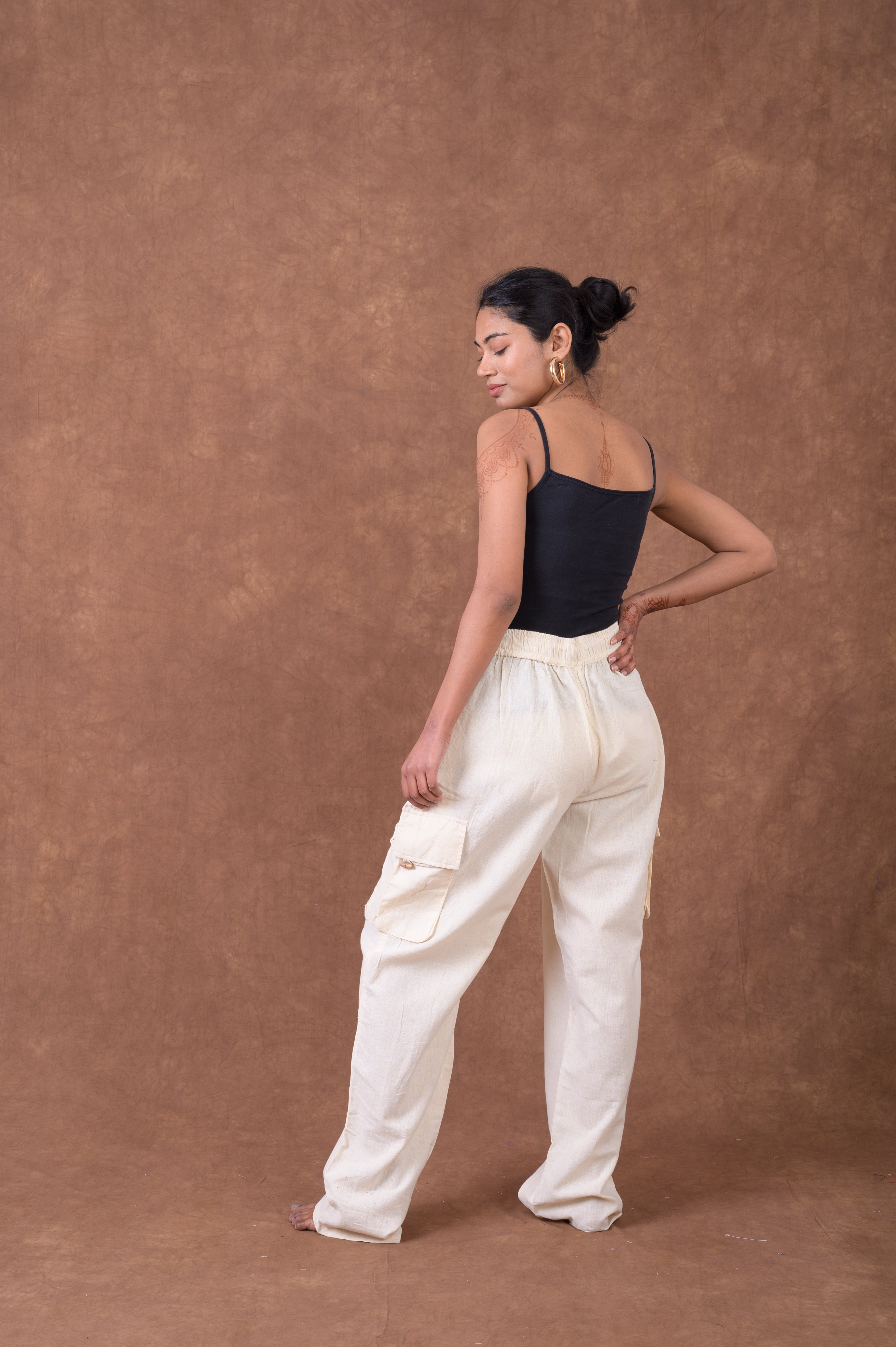 Rhea Solid Cargo Pants