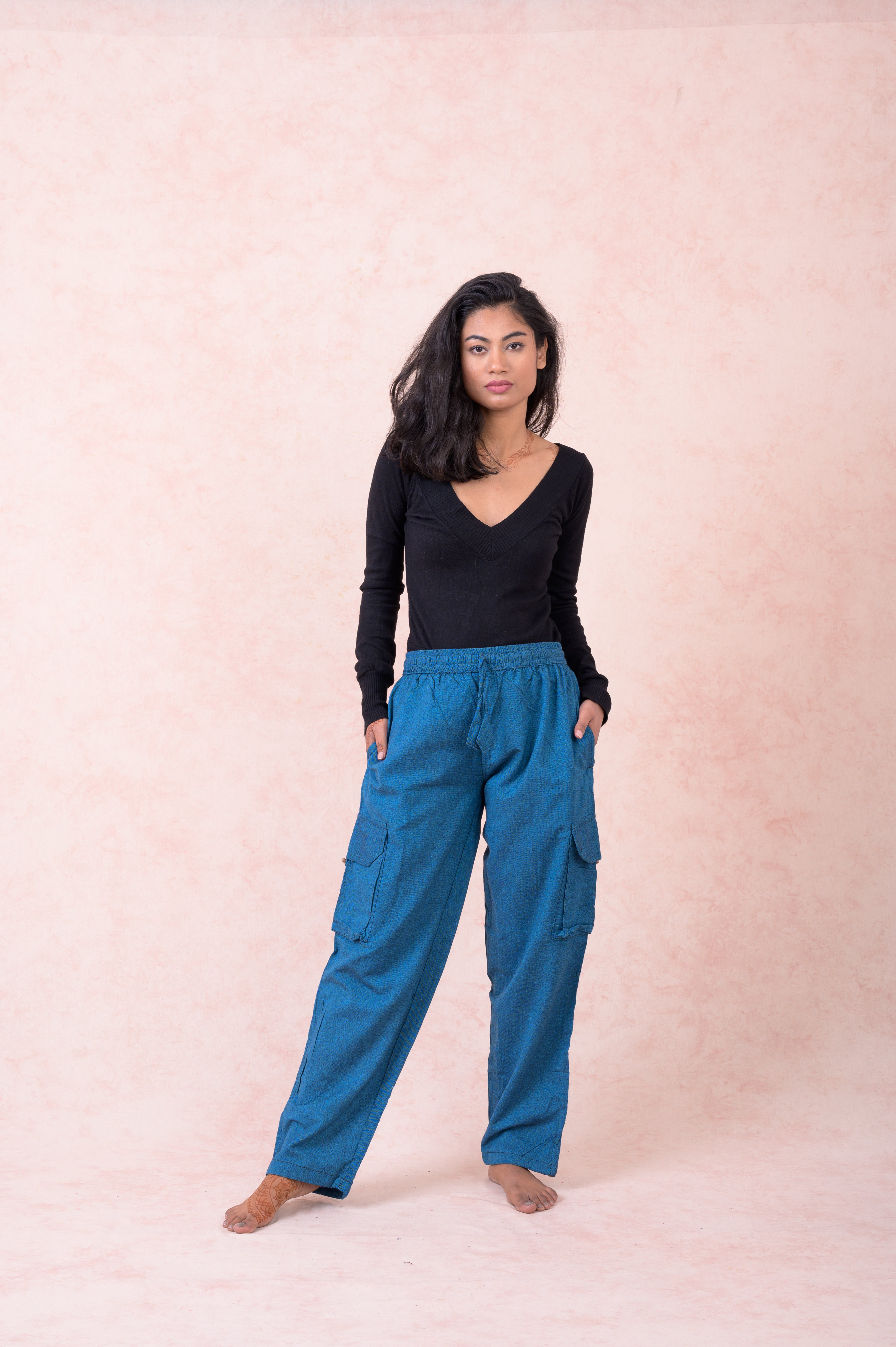 Rhea Solid Cargo Pants