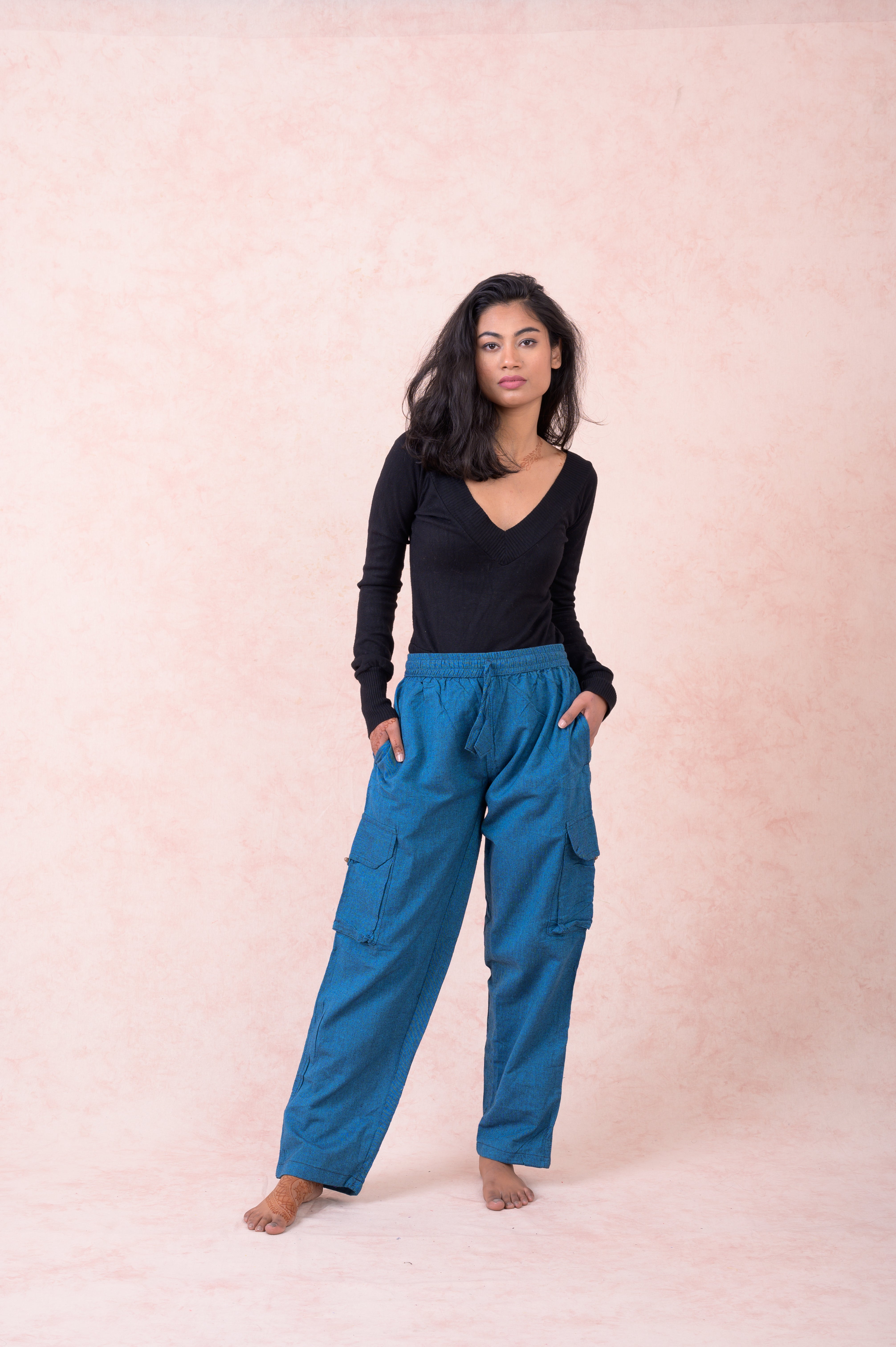 Rhea Solid Cargo Pants