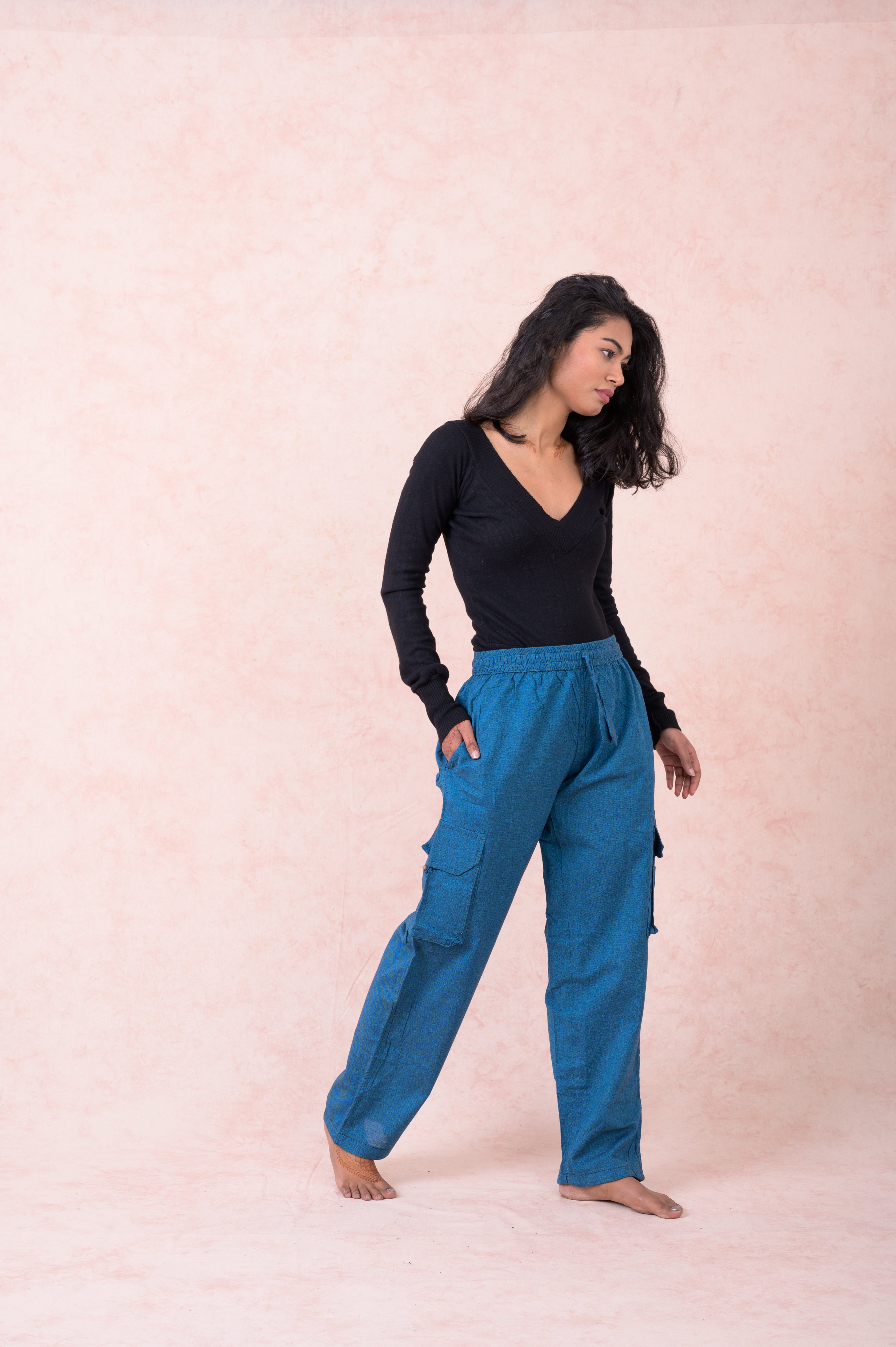 Rhea Solid Cargo Pants