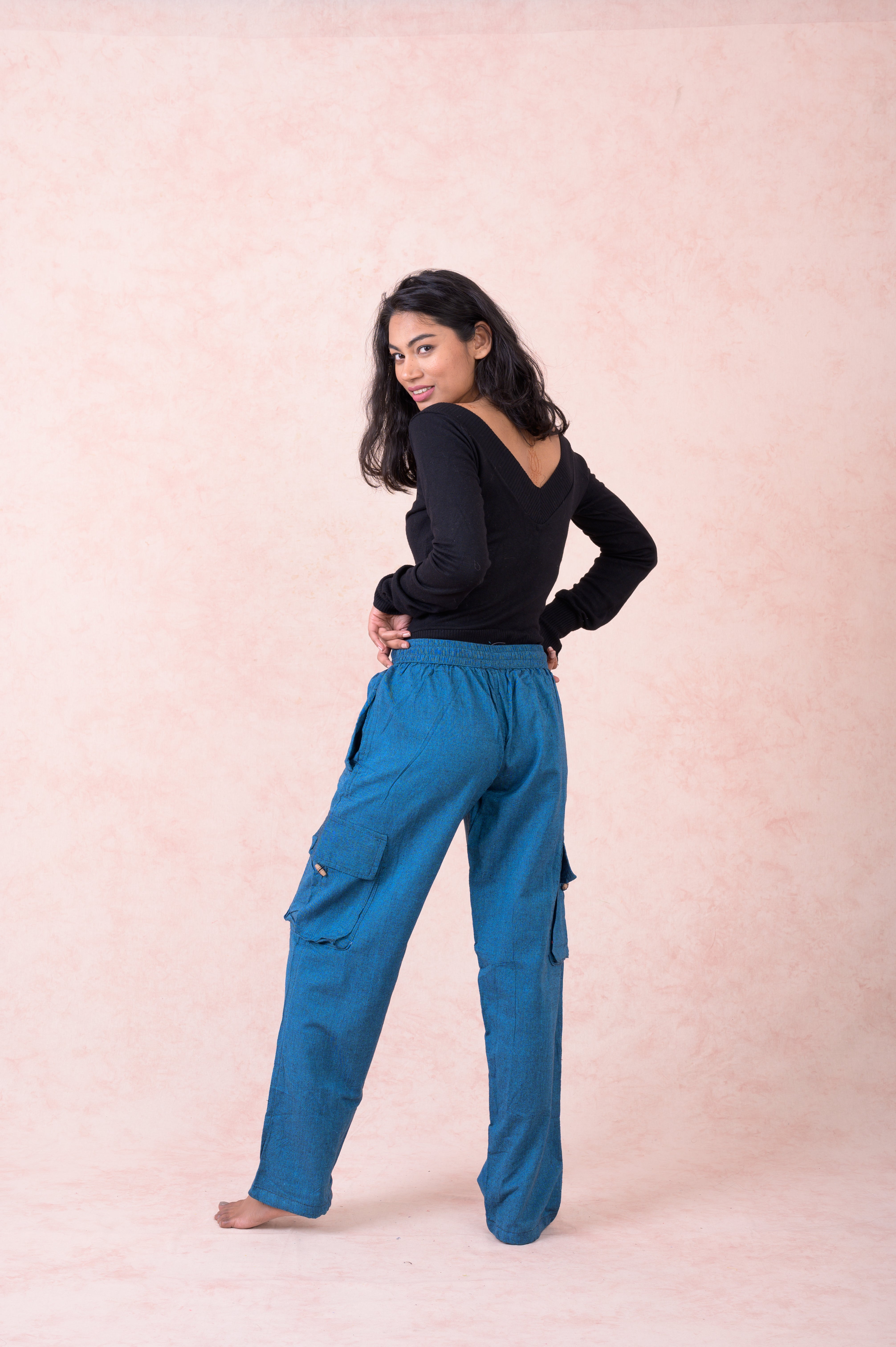 Rhea Solid Cargo Pants