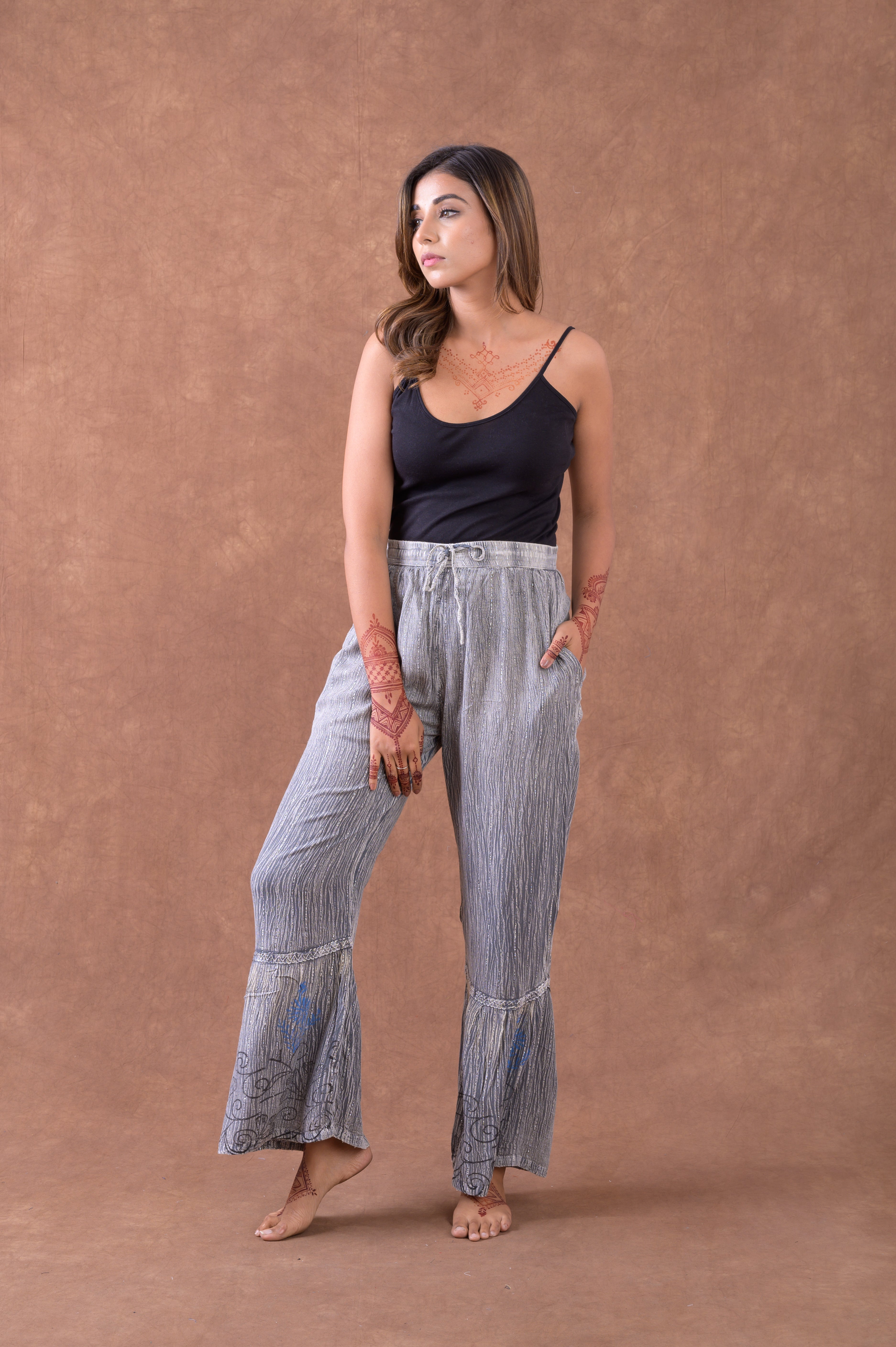 Rhea Tie Front Flowing Pants