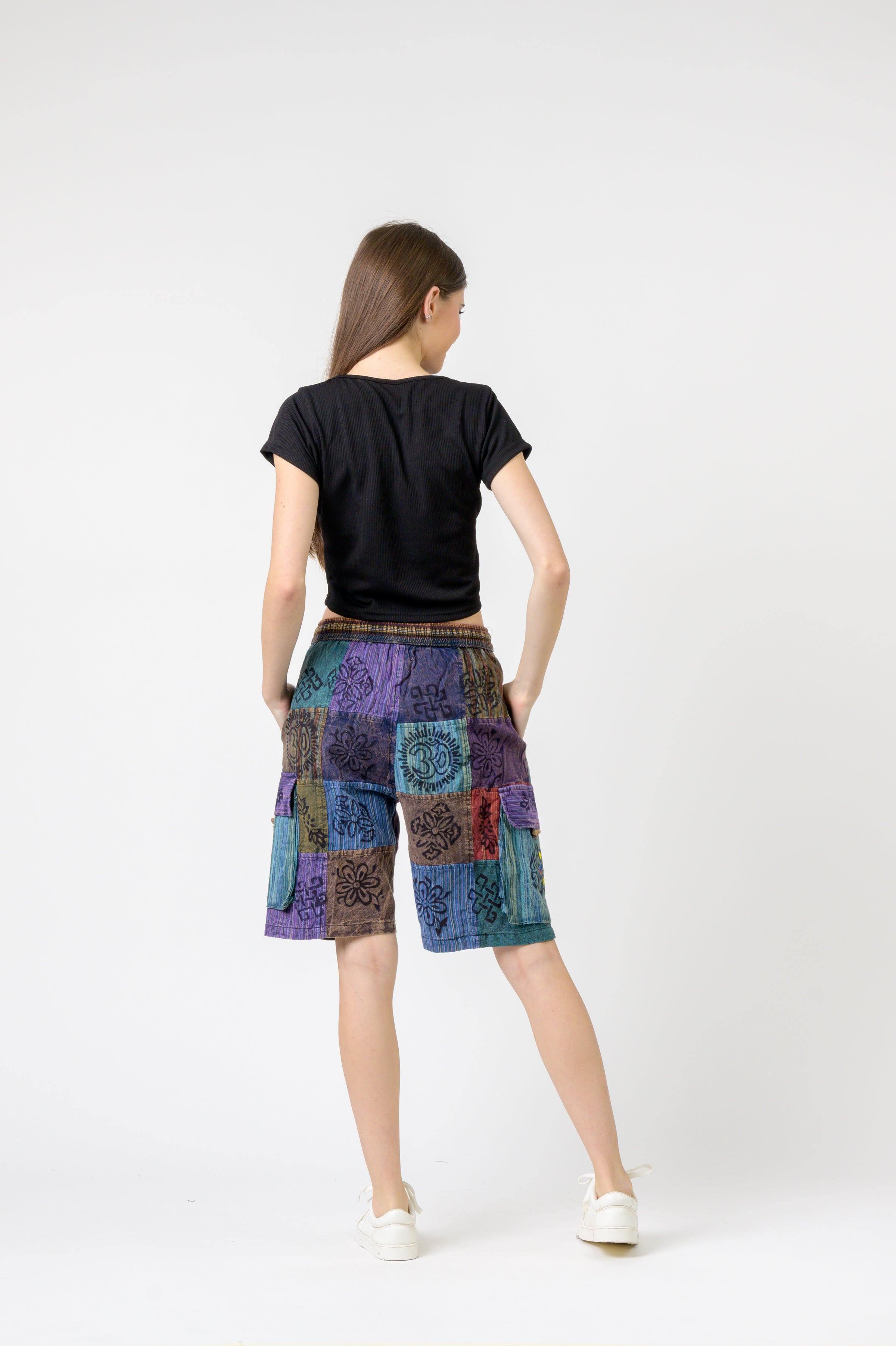 Mixed Tie-Waist Straight Pants