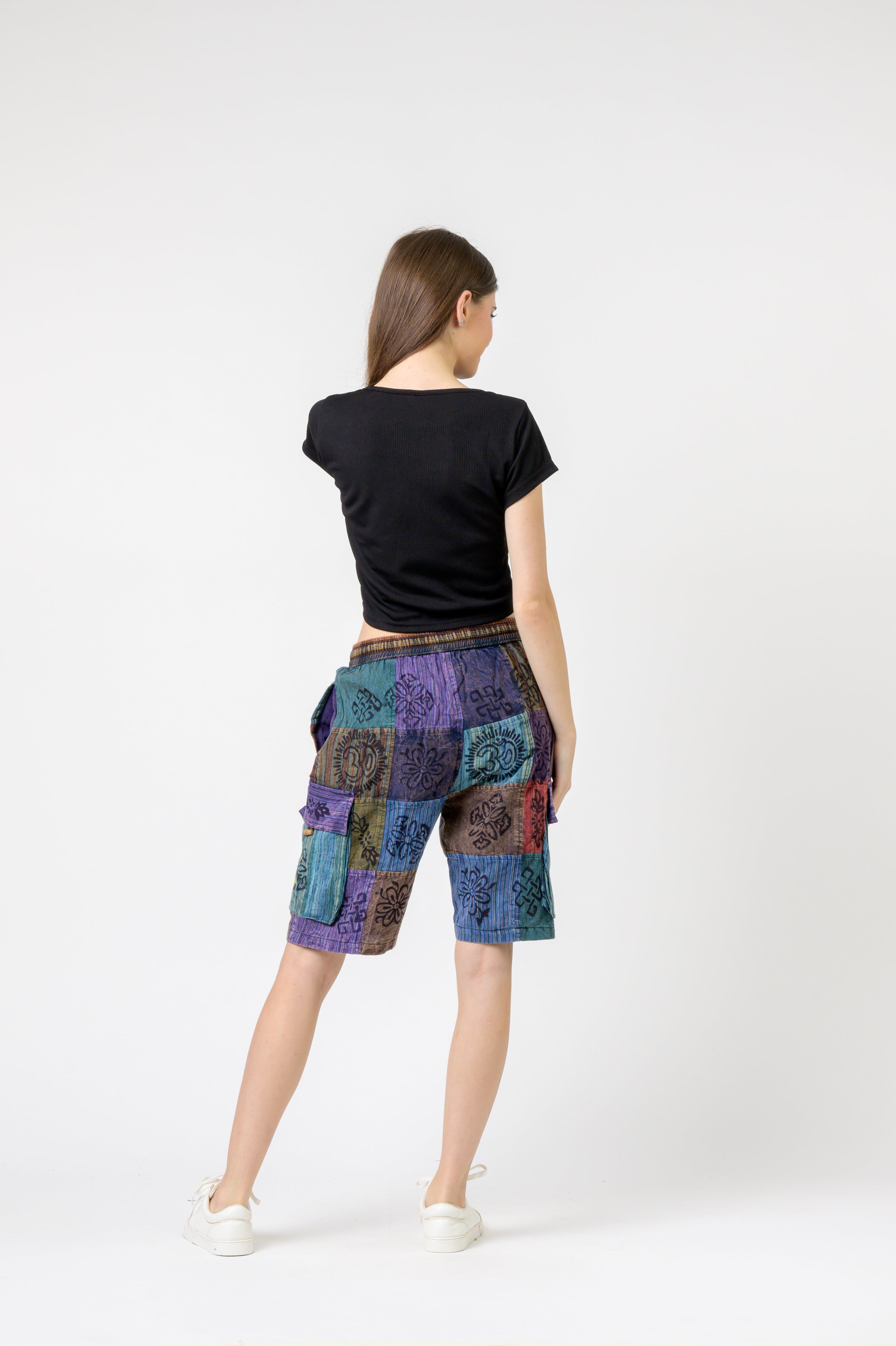 Mixed Tie-Waist Straight Pants