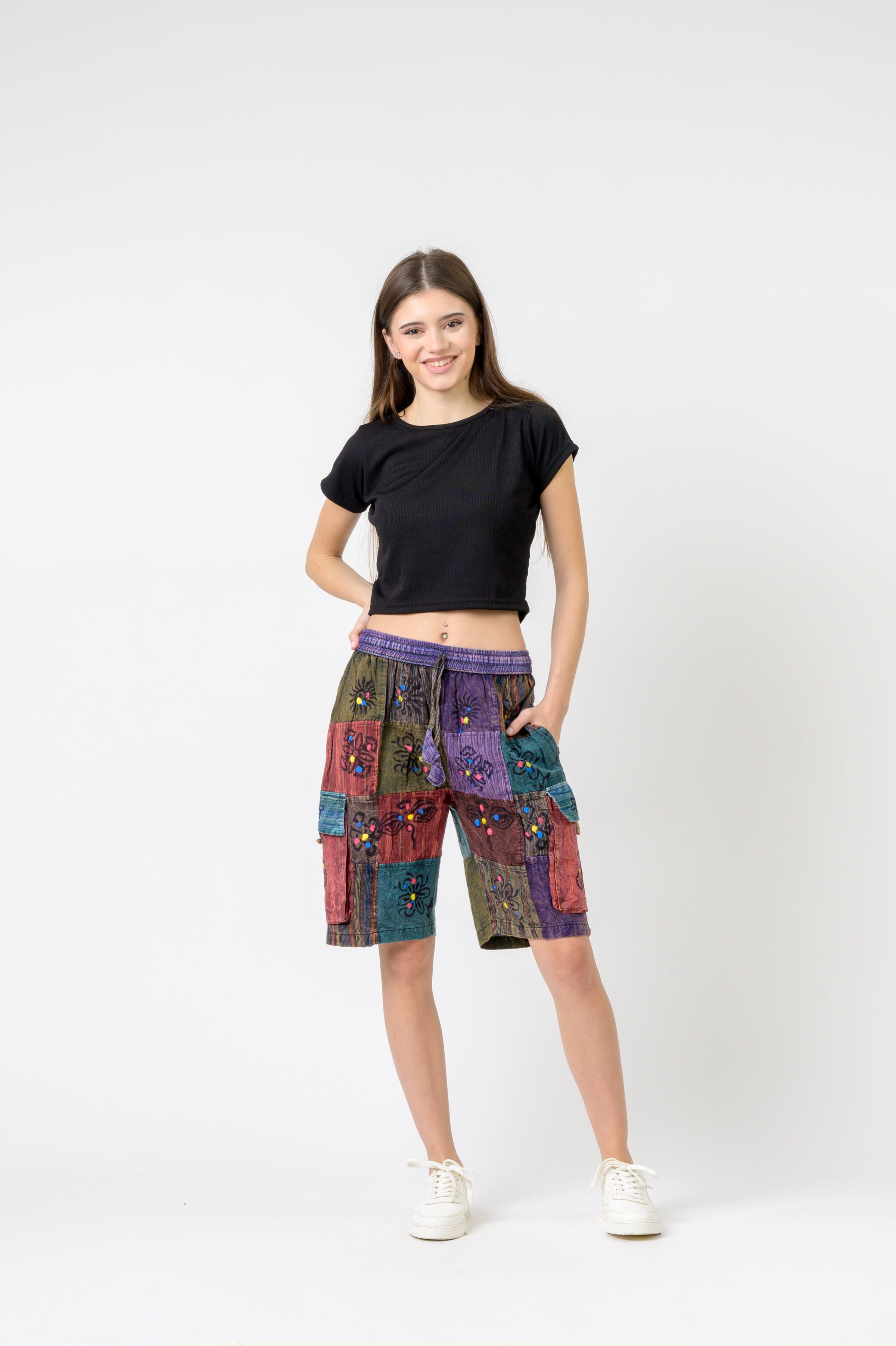 Rhea Mixed Tie-Waist Straight Pants