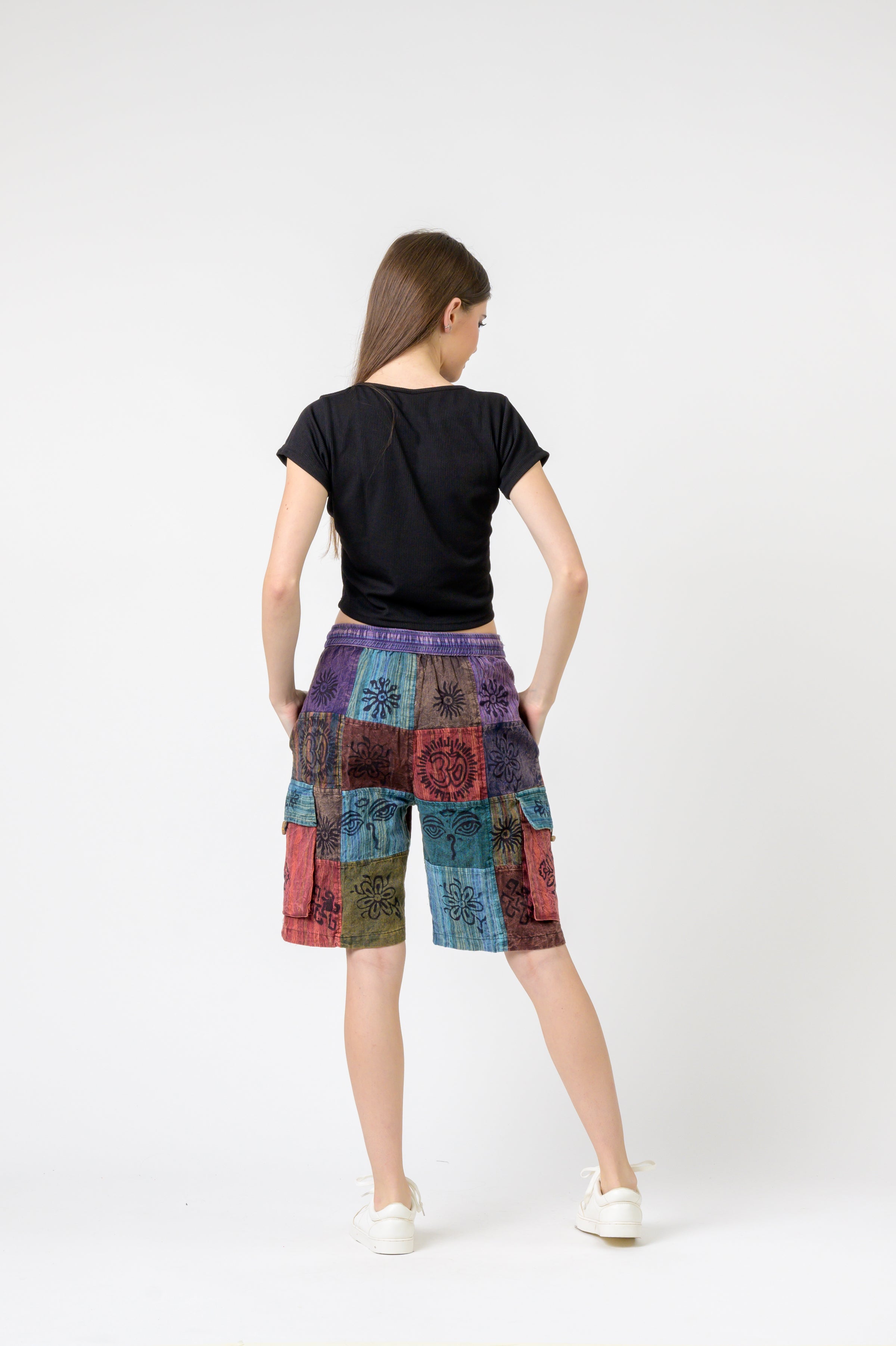 Mixed Tie-Waist Straight Pants