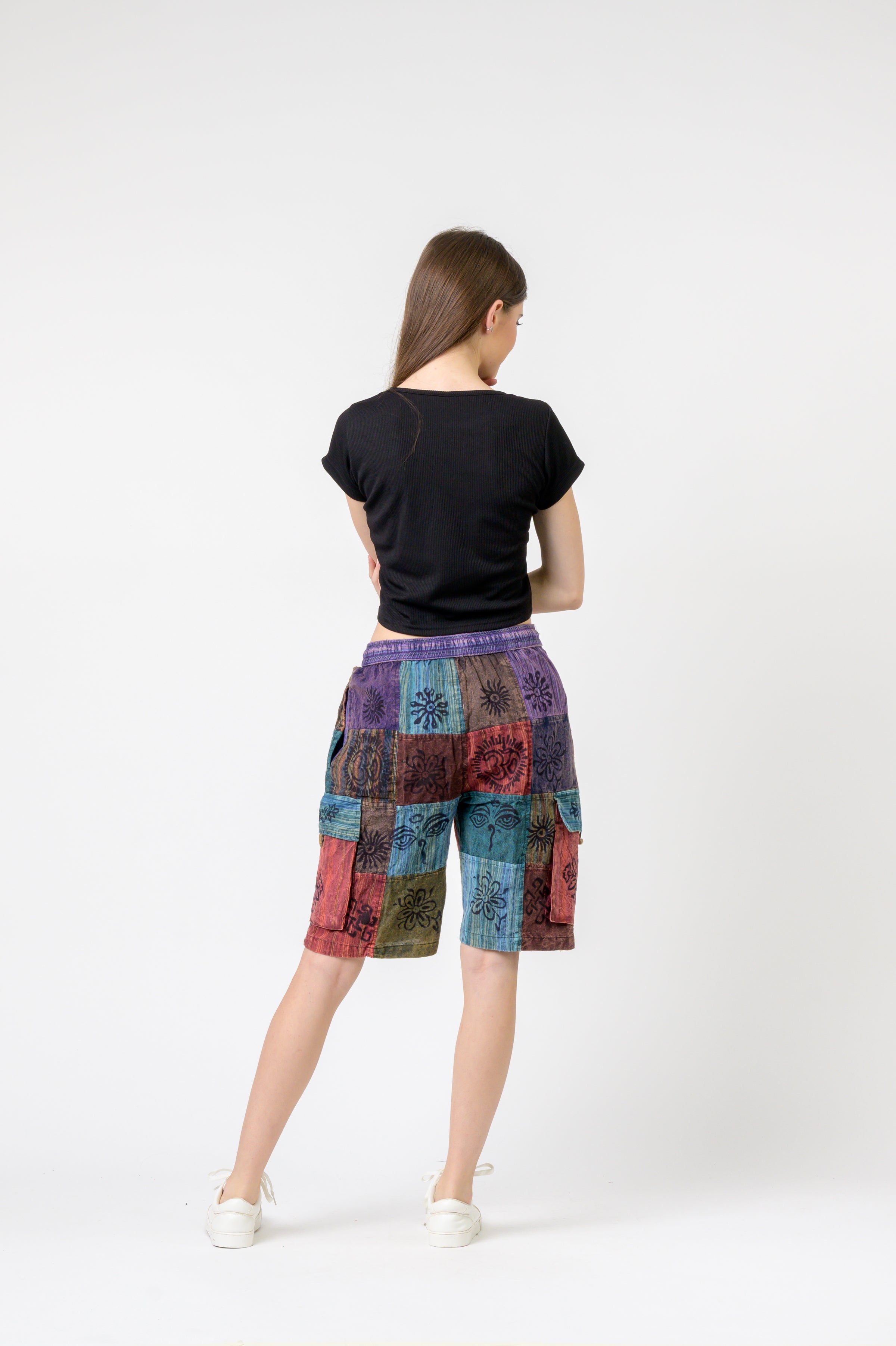 Mixed Tie-Waist Straight Pants