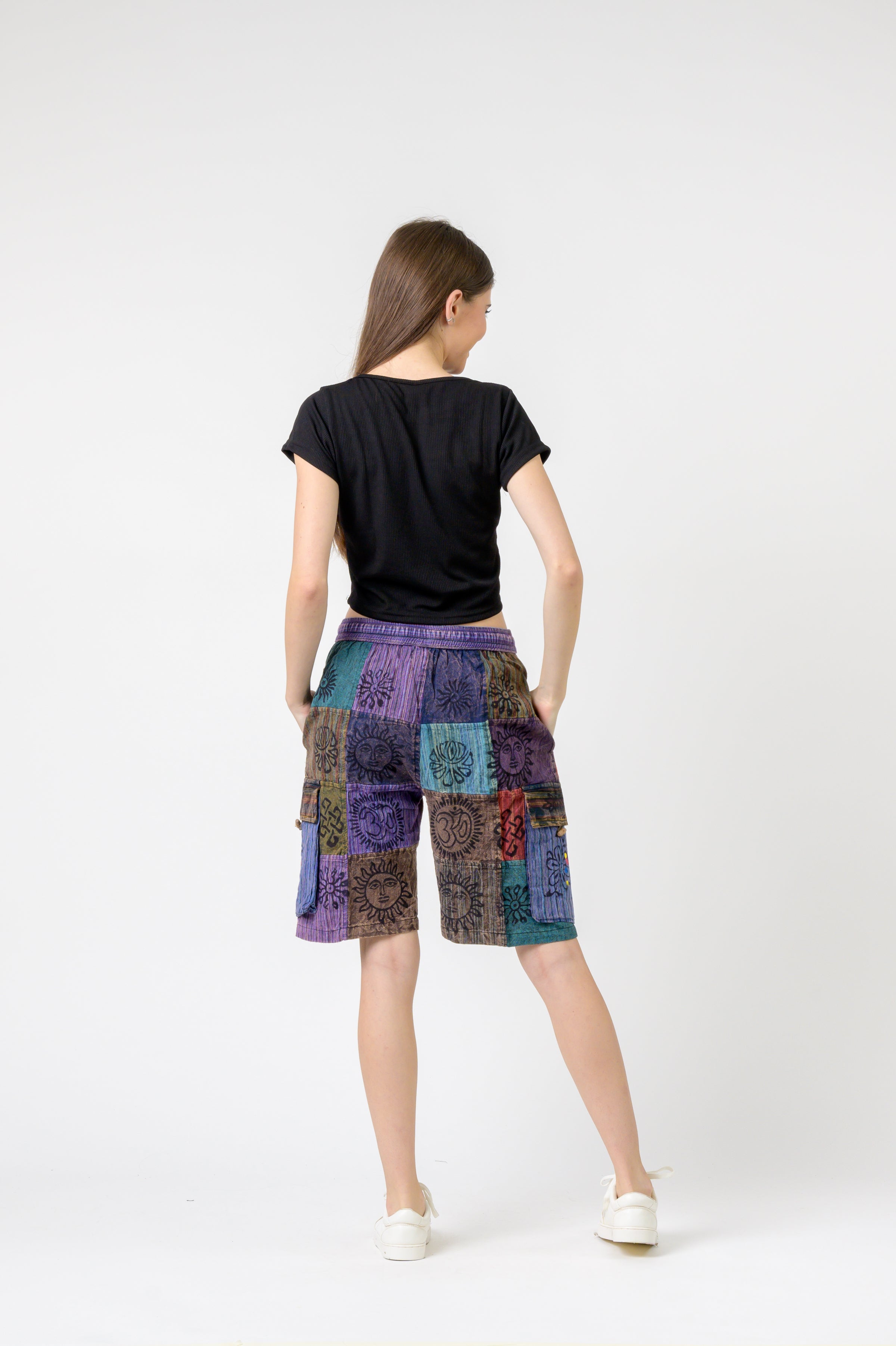 Patch Tie-Waist Shorts