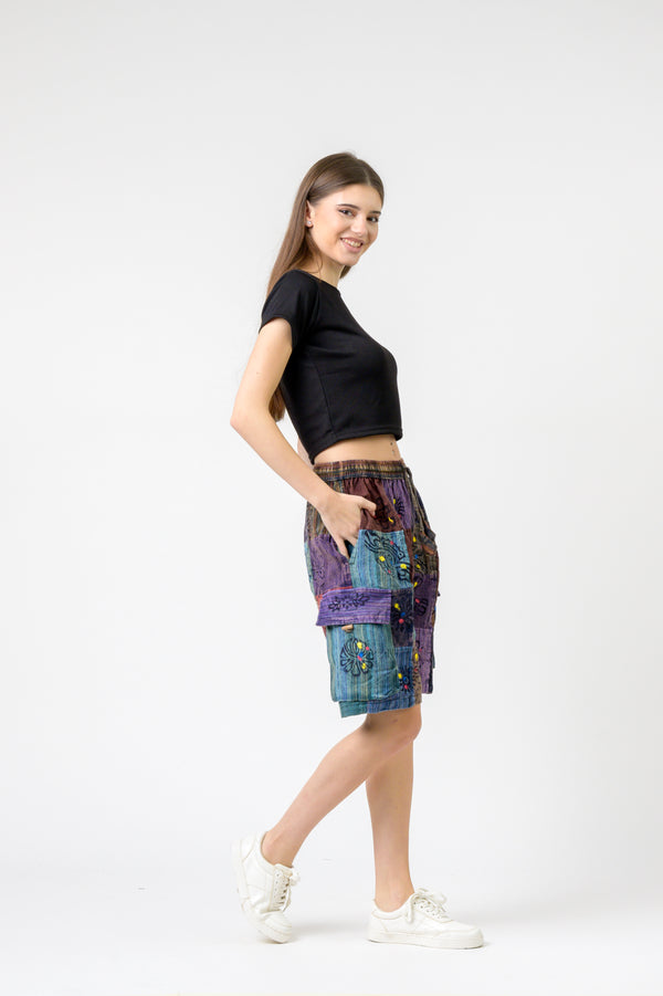 Patch Tie-Waist Shorts