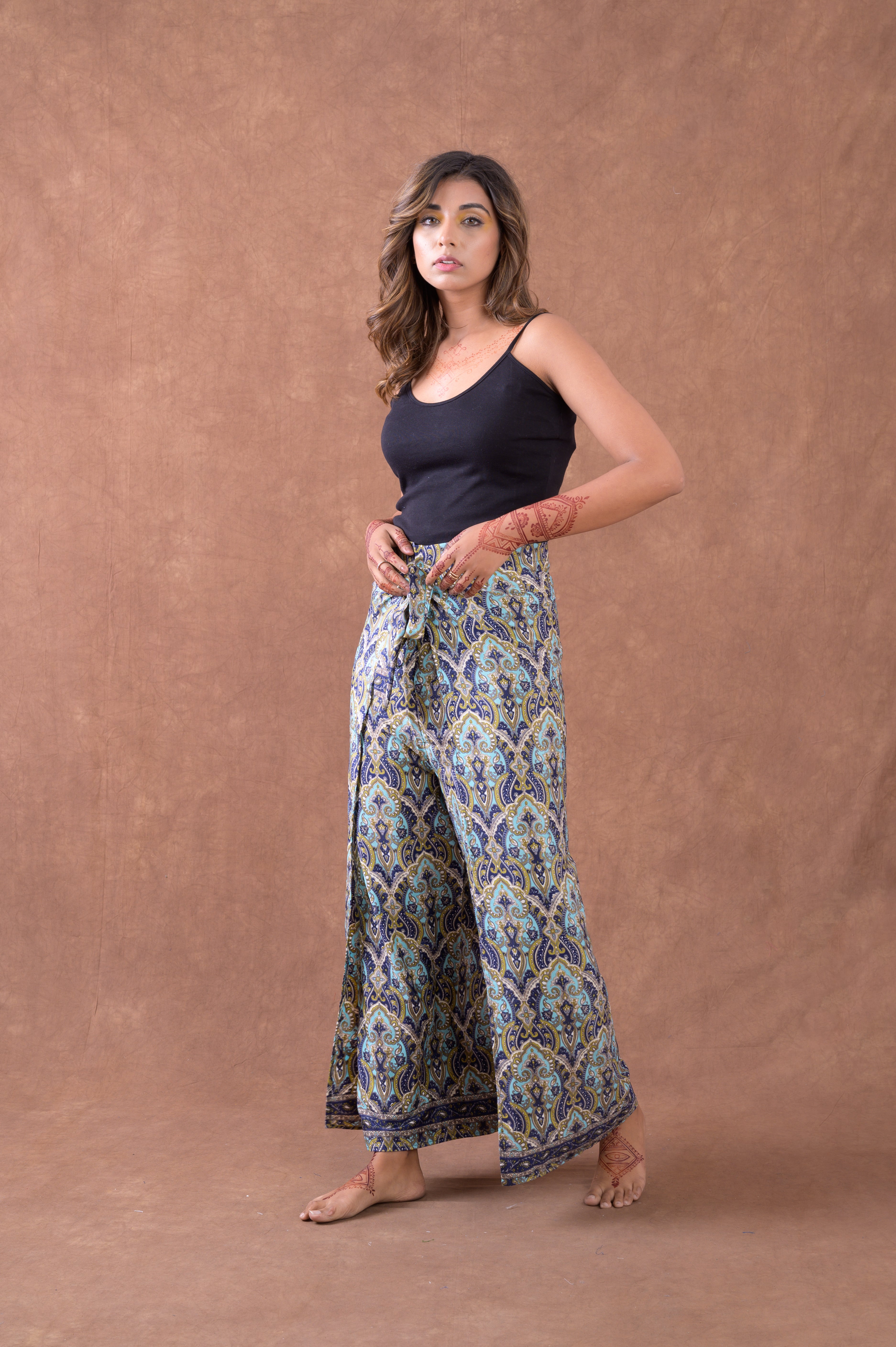 Rhea Printed Front Knot Pants