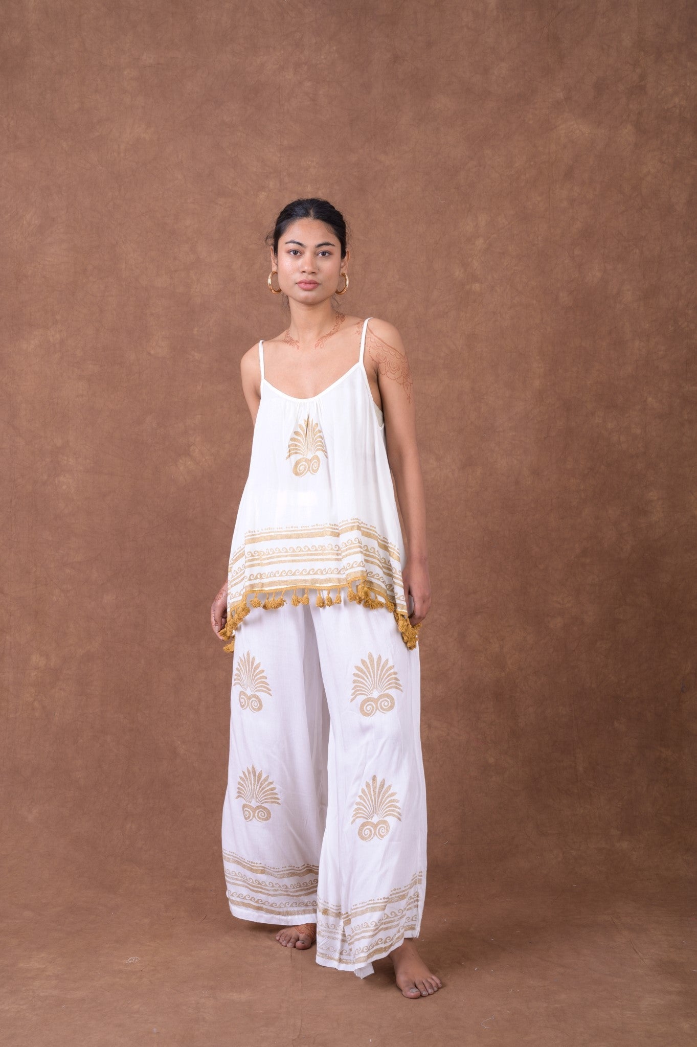 Rhea Gold Print Trouser