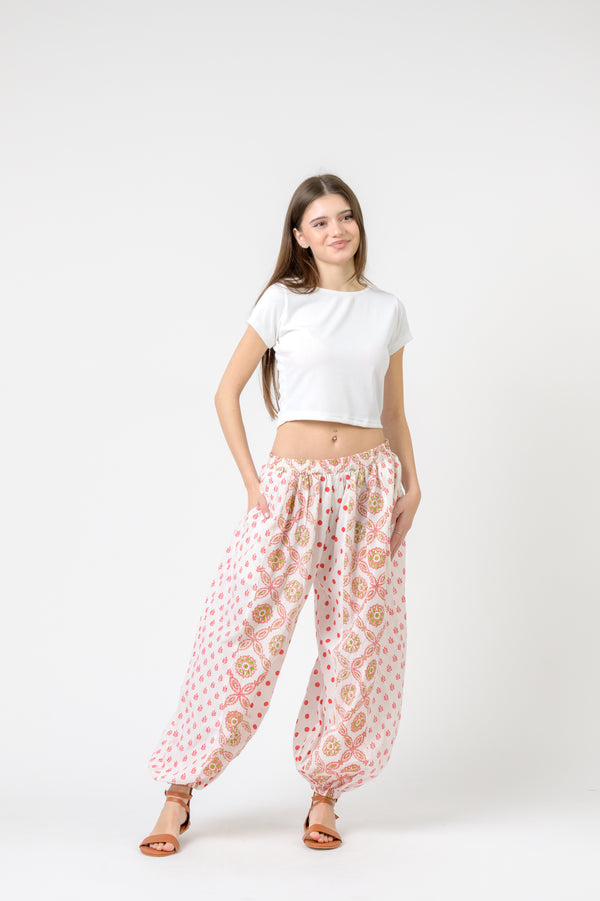 Side Panel Harem Pants - Multicolor